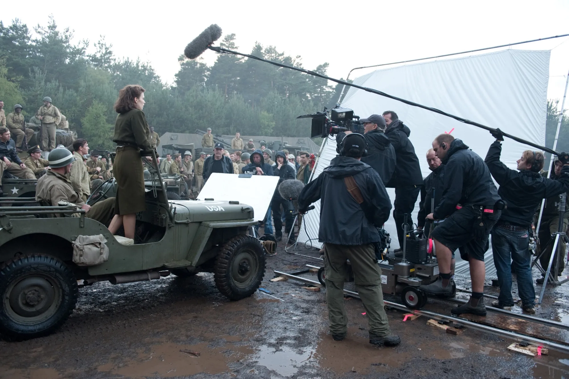 Joe Johnston and Hayley Atwell in Captain America: The First Avenger (2011)