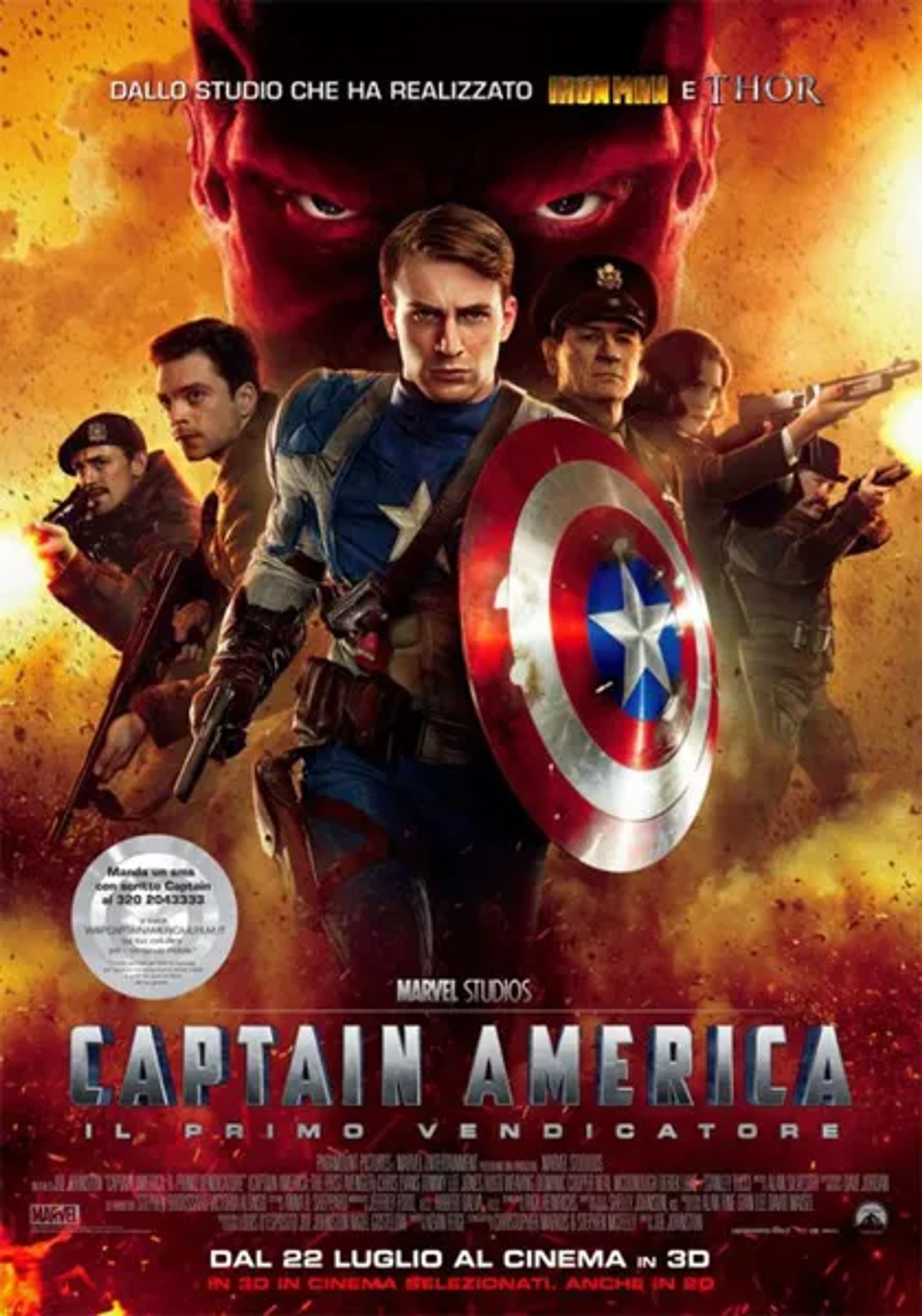 Tommy Lee Jones, Chris Evans, JJ Feild, Neal McDonough, Hugo Weaving, Sebastian Stan, and Hayley Atwell in Captain America: The First Avenger (2011)