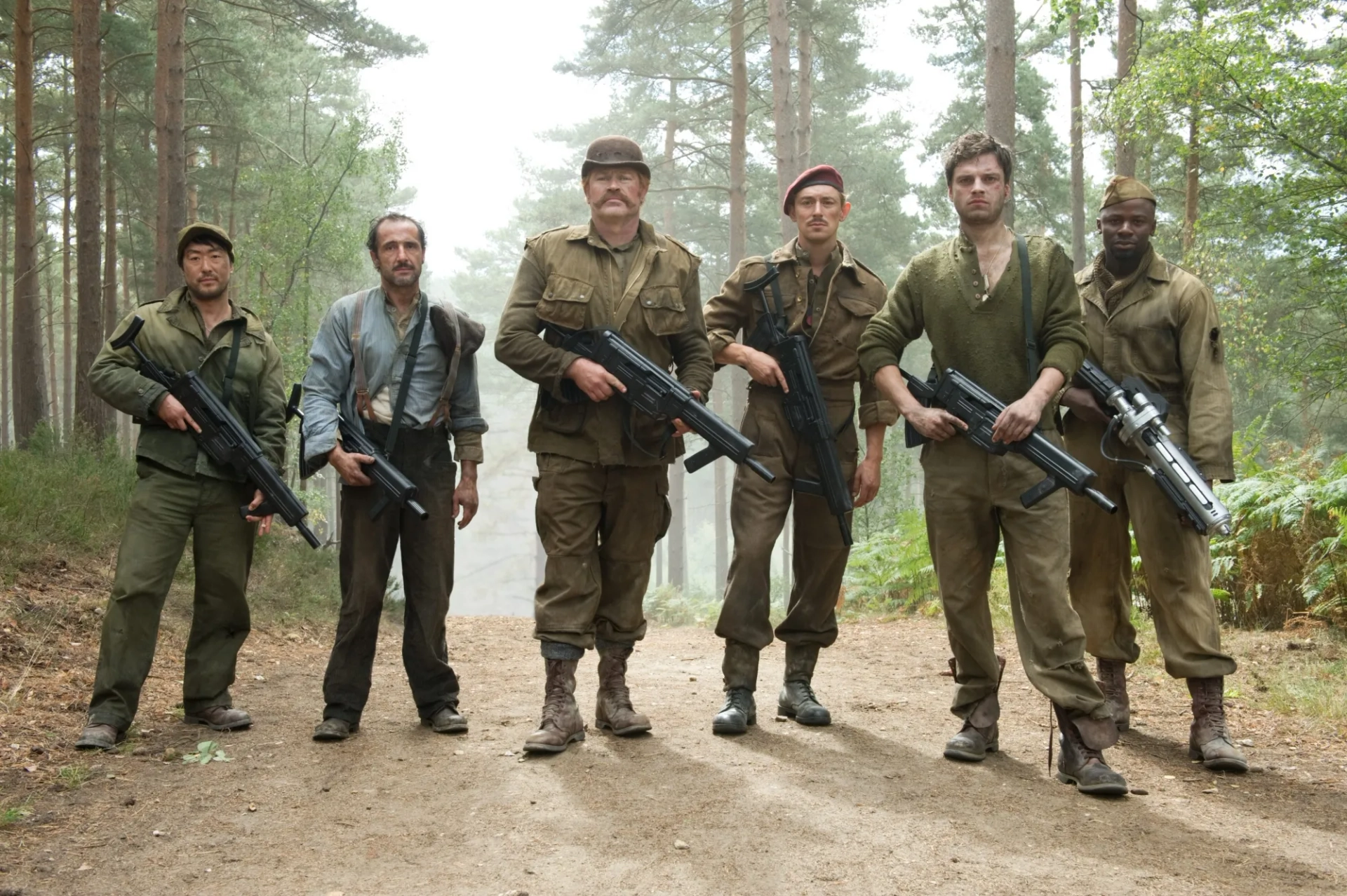 Kenneth Choi, JJ Feild, Neal McDonough, Bruno Ricci, Derek Luke, and Sebastian Stan in Captain America: The First Avenger (2011)