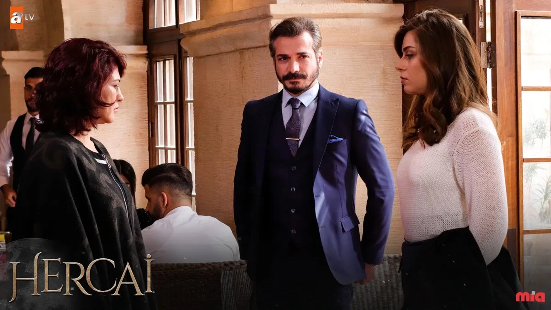 Gülçin Hatihan, Cahit Gök, and Ilay Erkök in Hercai: 5.Bölüm (2019)