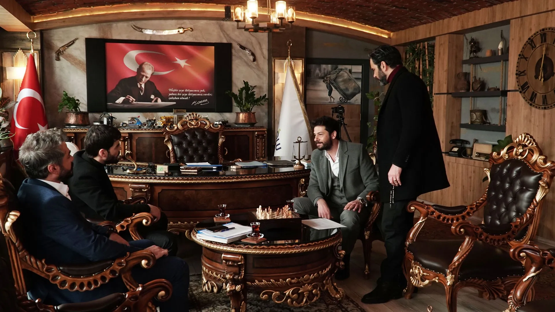 Serdar Özer, Cahit Gök, Ahmet Tansu Tasanlar, and Akin Akinözü in Hercai: 60.Bölüm (2021)