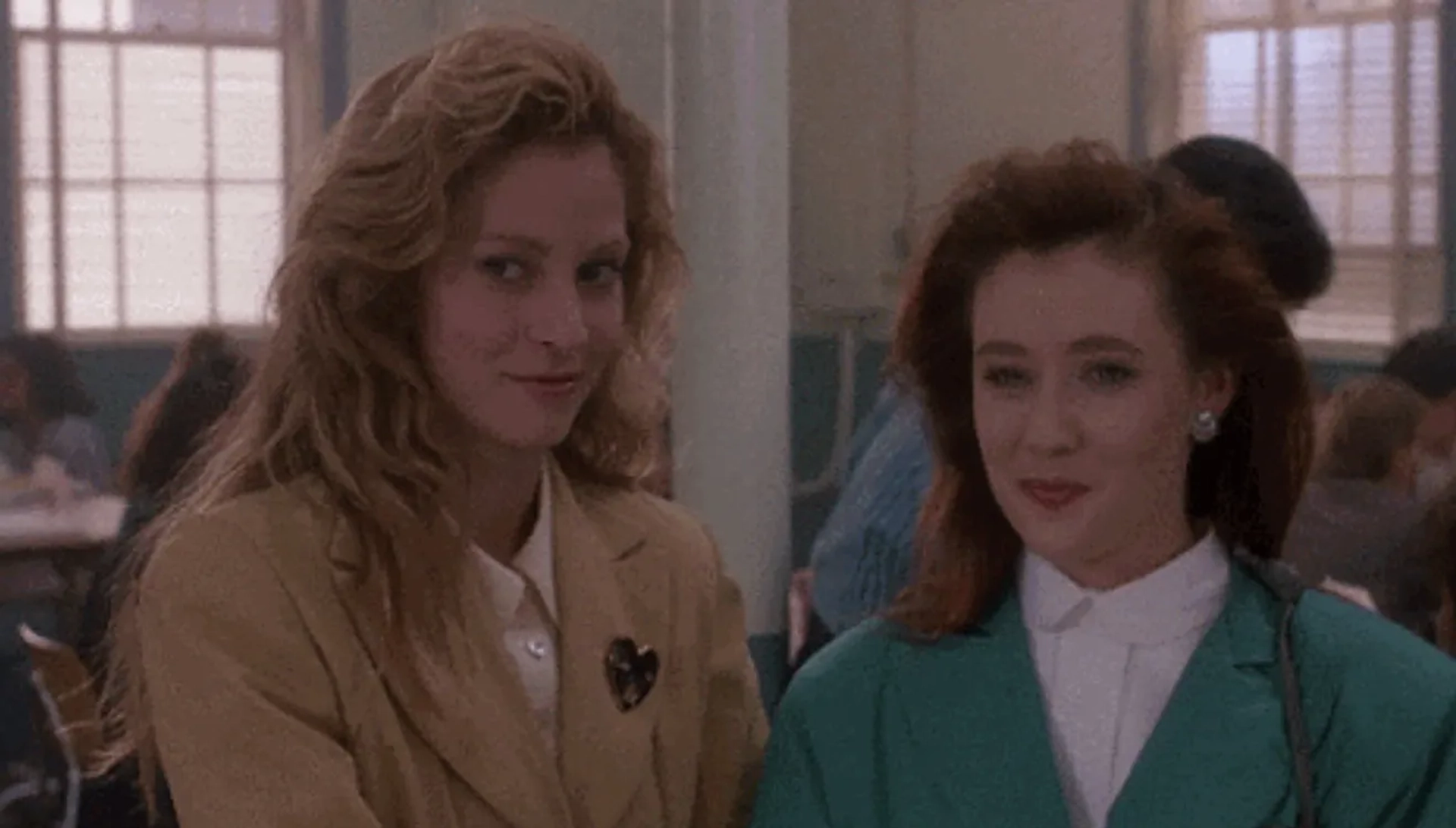 Shannen Doherty and Lisanne Falk in Heathers (1988)