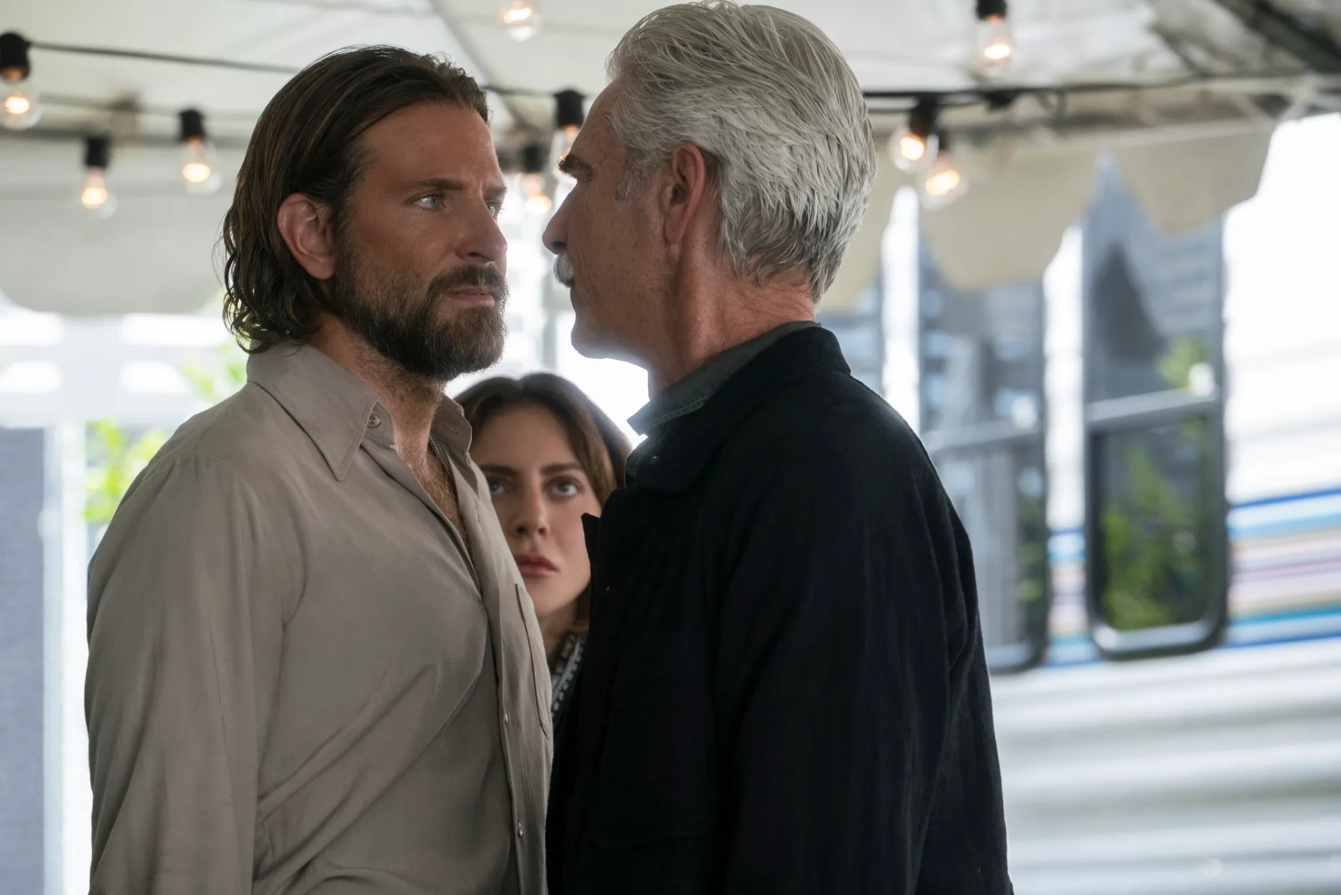 Sam Elliott, Bradley Cooper, and Lady Gaga in A Star Is Born (2018)