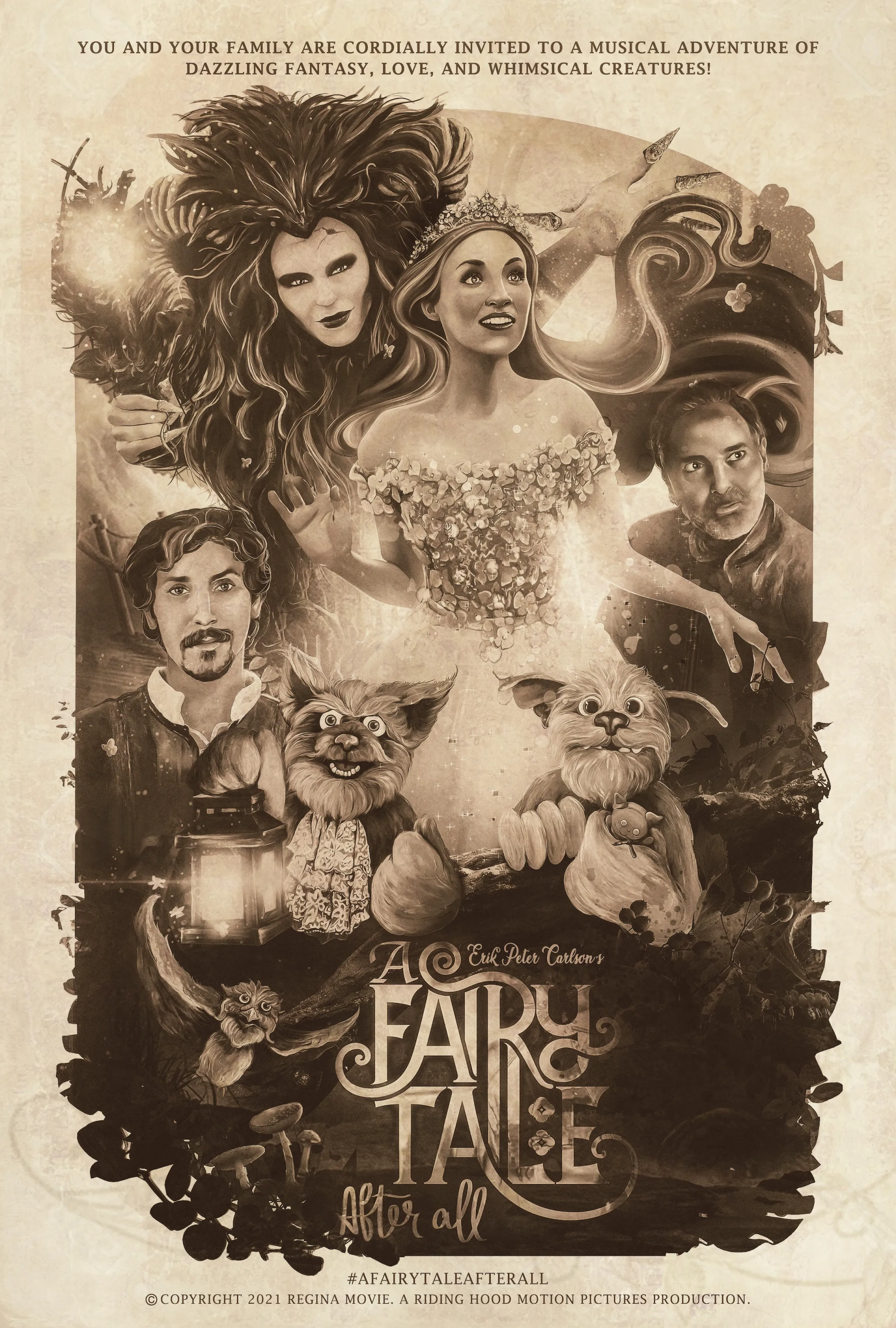 Timothy N. Kopacz, Gabriel Burrafato, Robby DeVillez, Bridget Winder, Brian Hull, and Emily Shenaut in A Fairy Tale After All (2022)