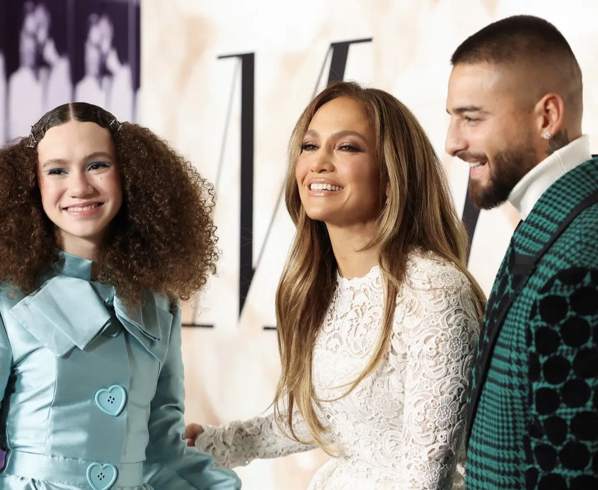 Chloe Coleman, Jennifer Lopez and Maluma at LA Premiere for MARRY ME 2022