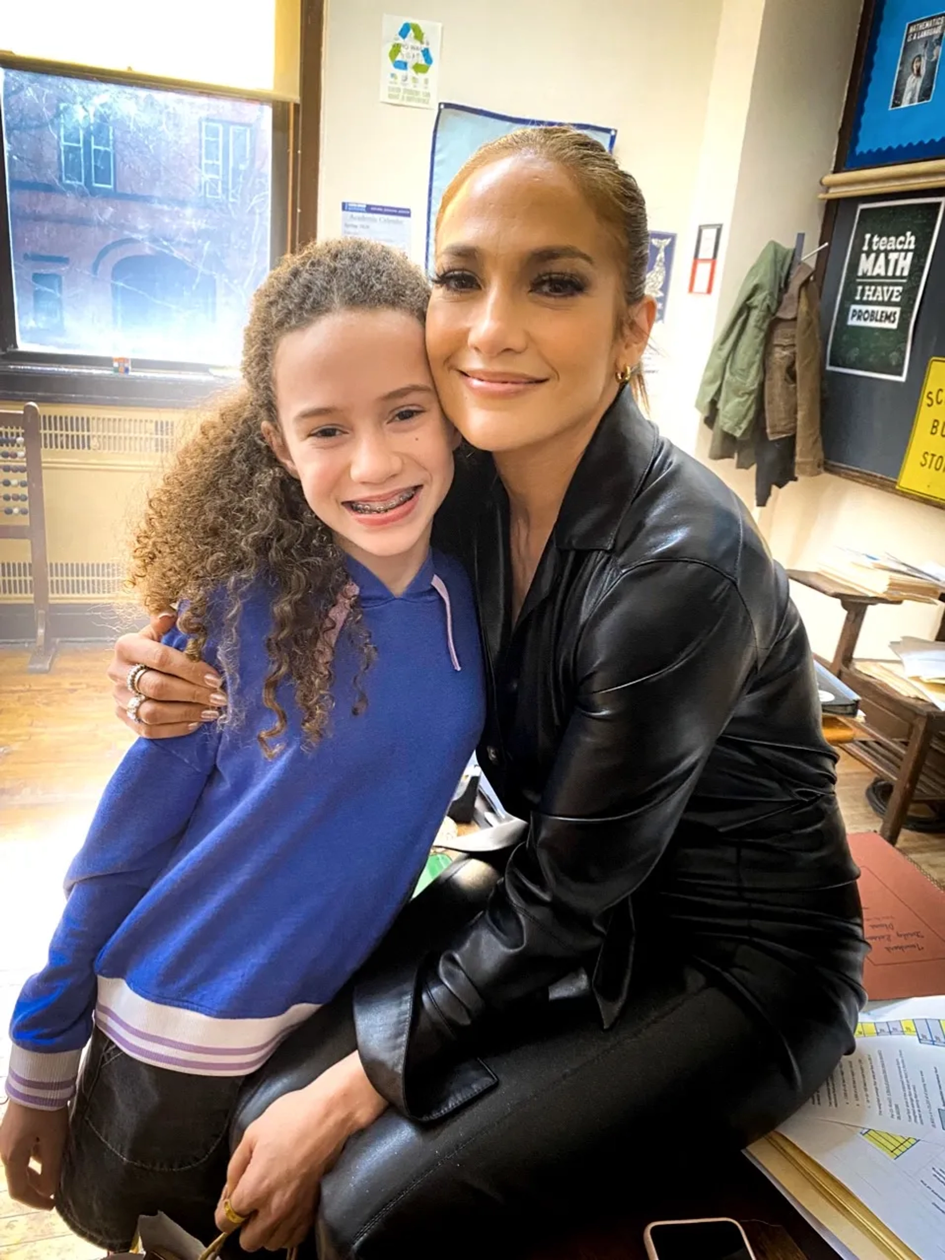 Jennifer Lopez & Chloe Coleman on set of Marry Me for Universal