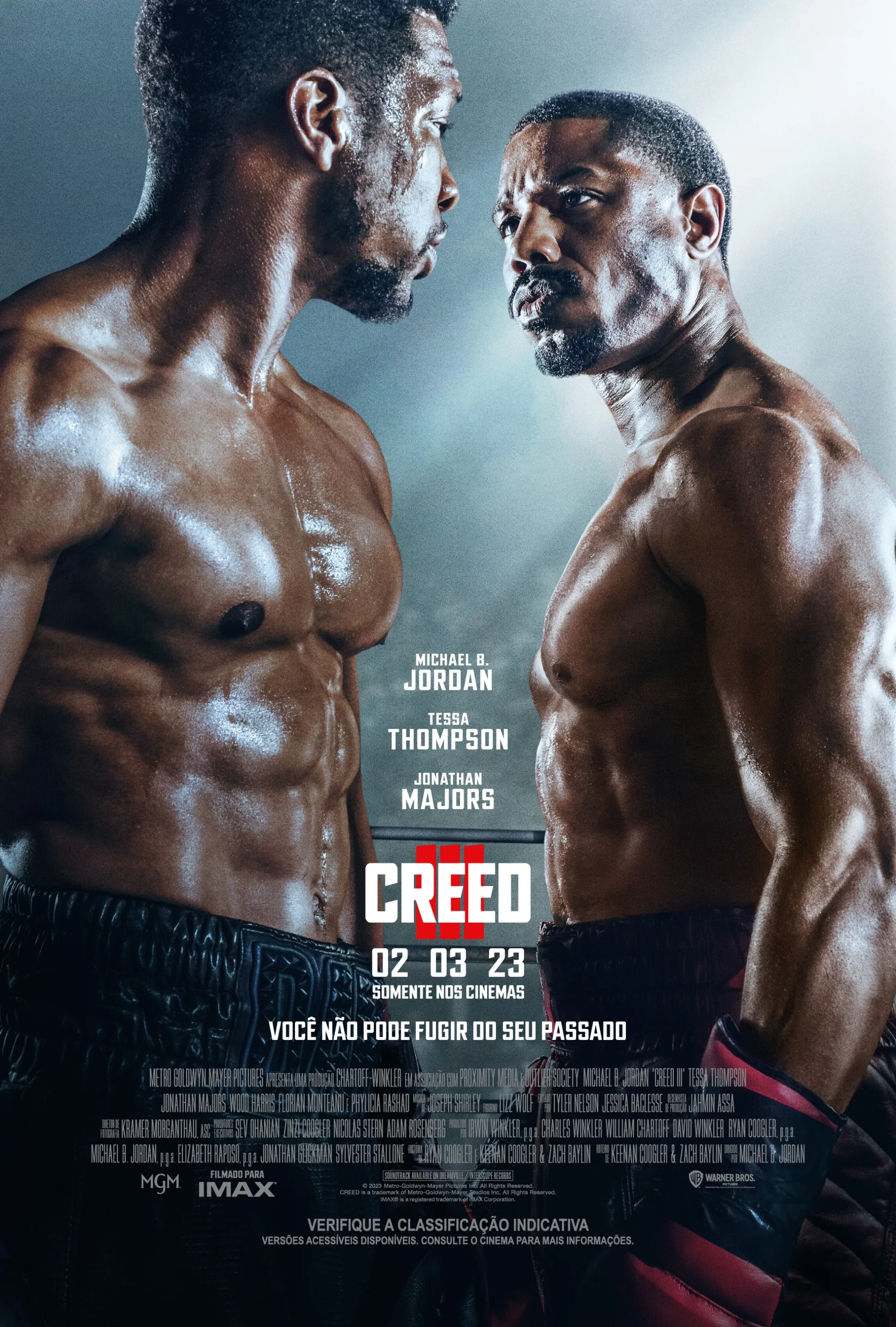 Michael B. Jordan and Jonathan Majors in Creed III (2023)