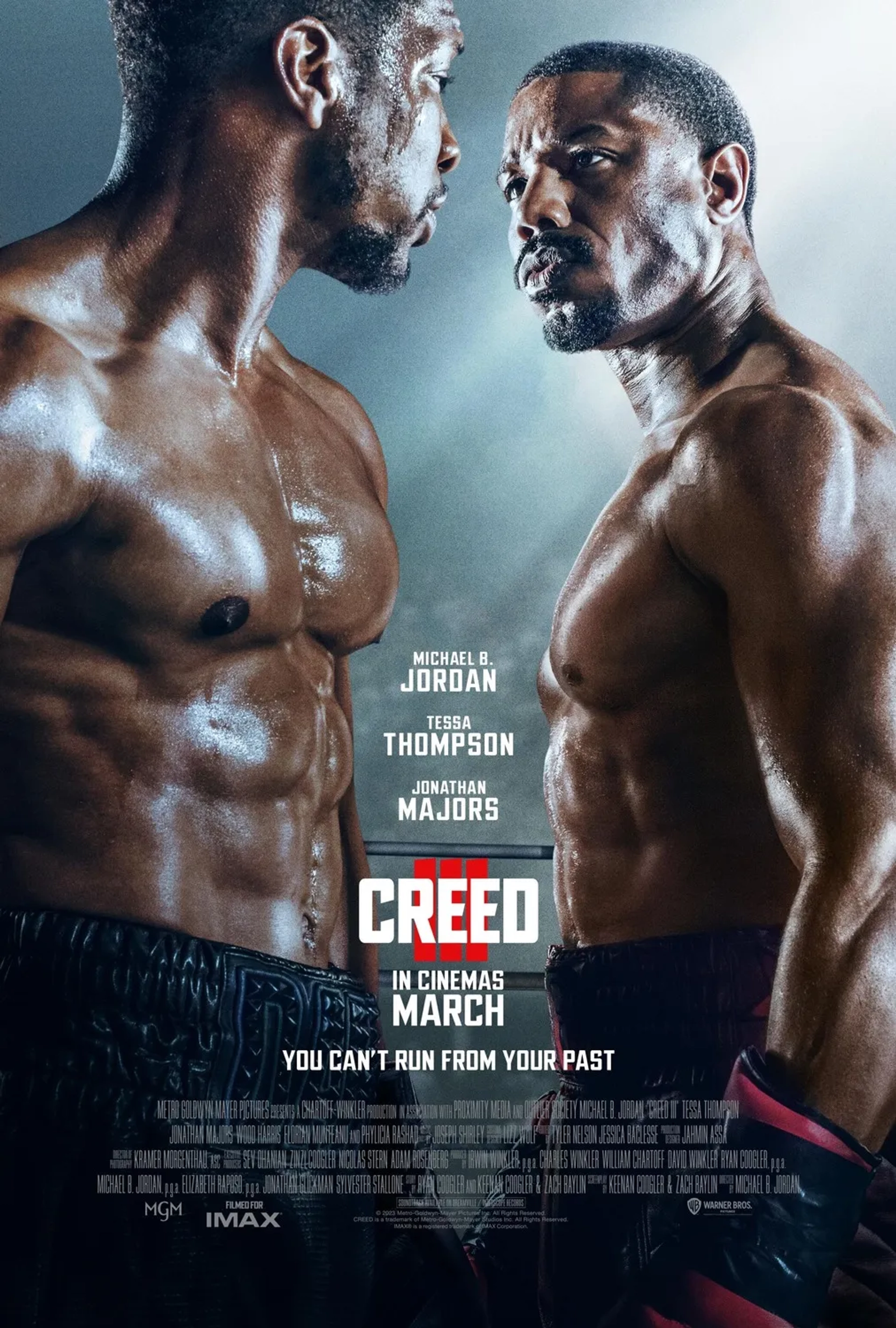 Michael B. Jordan and Jonathan Majors in Creed III (2023)