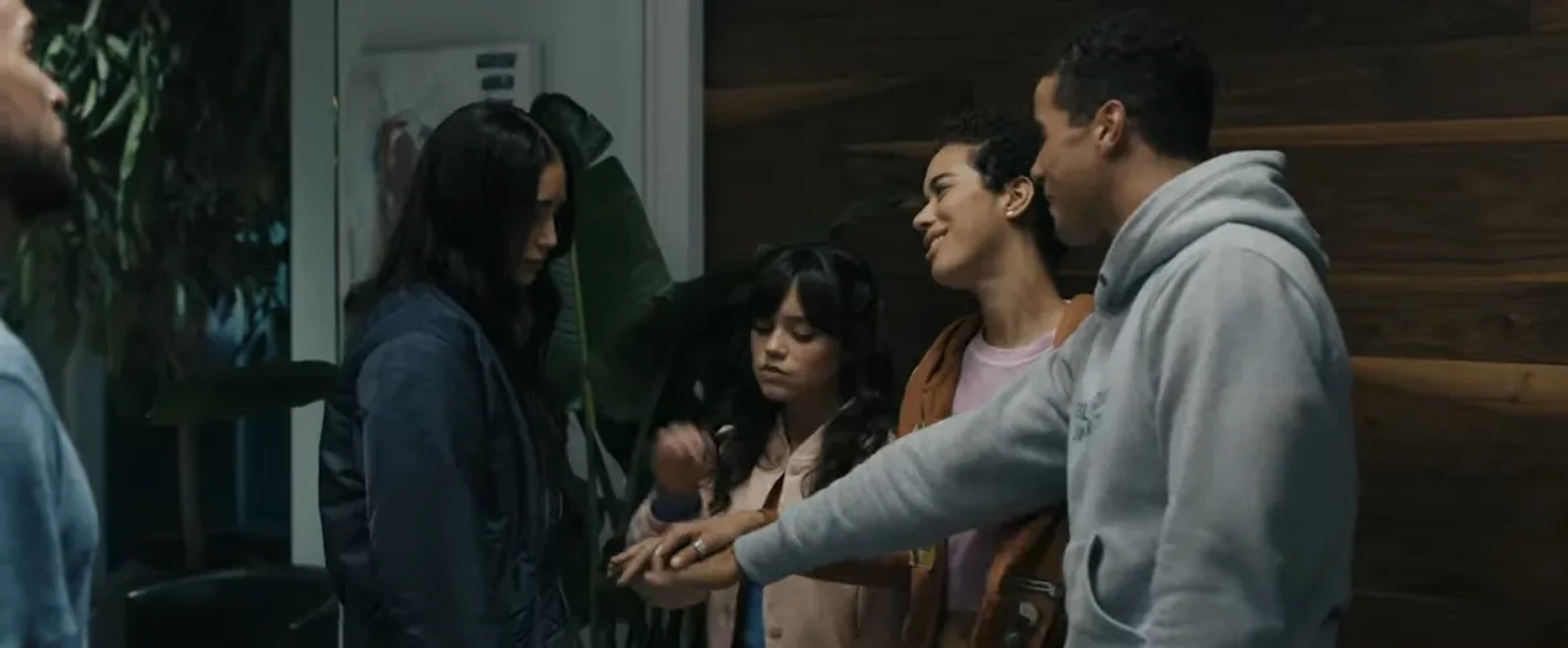 Josh Segarra, Mason Gooding, Melissa Barrera, Jenna Ortega, and Jasmin Savoy Brown in Scream VI (2023)