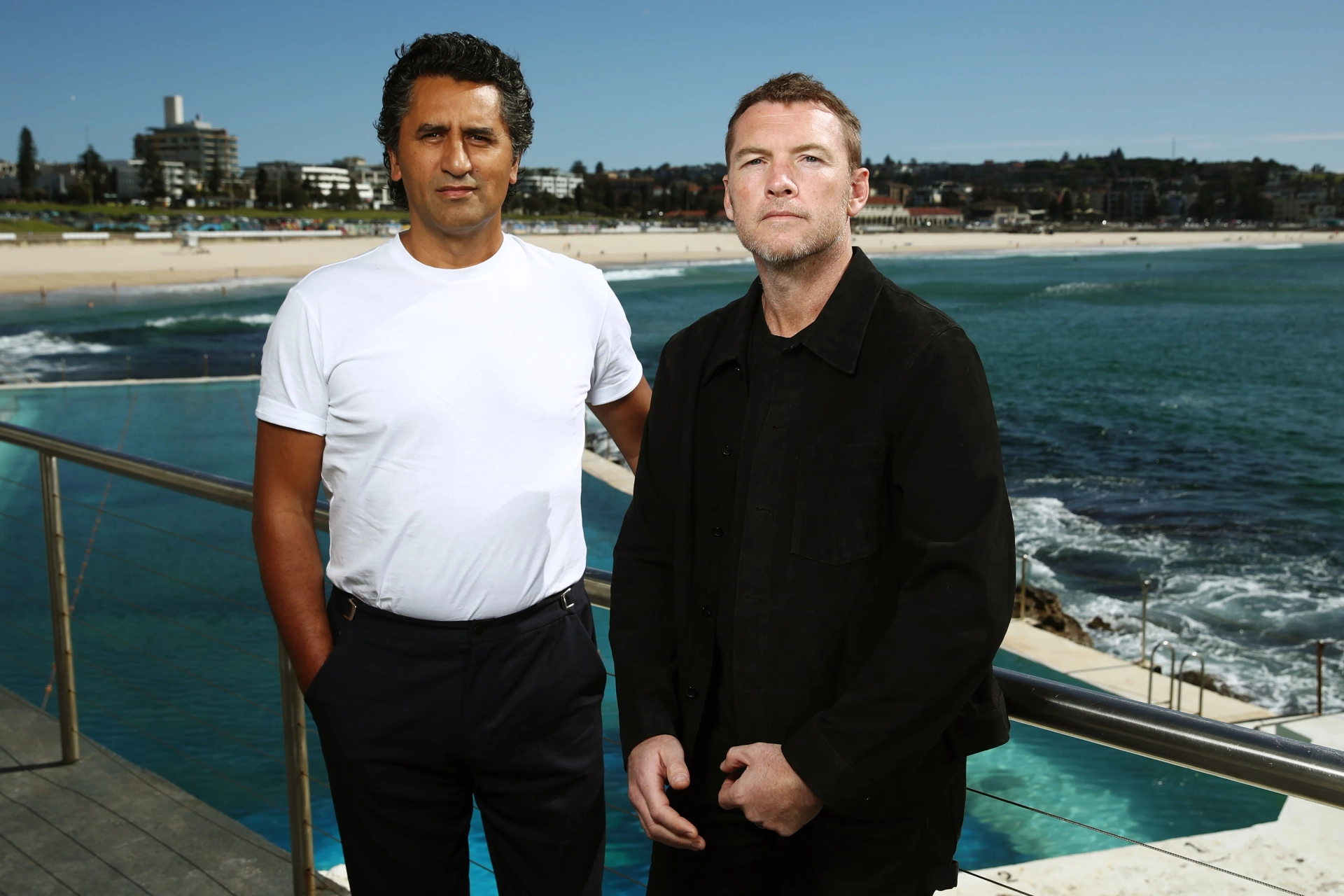 Cliff Curtis and Sam Worthington at an event for Avatar: The Way of Water (2022)