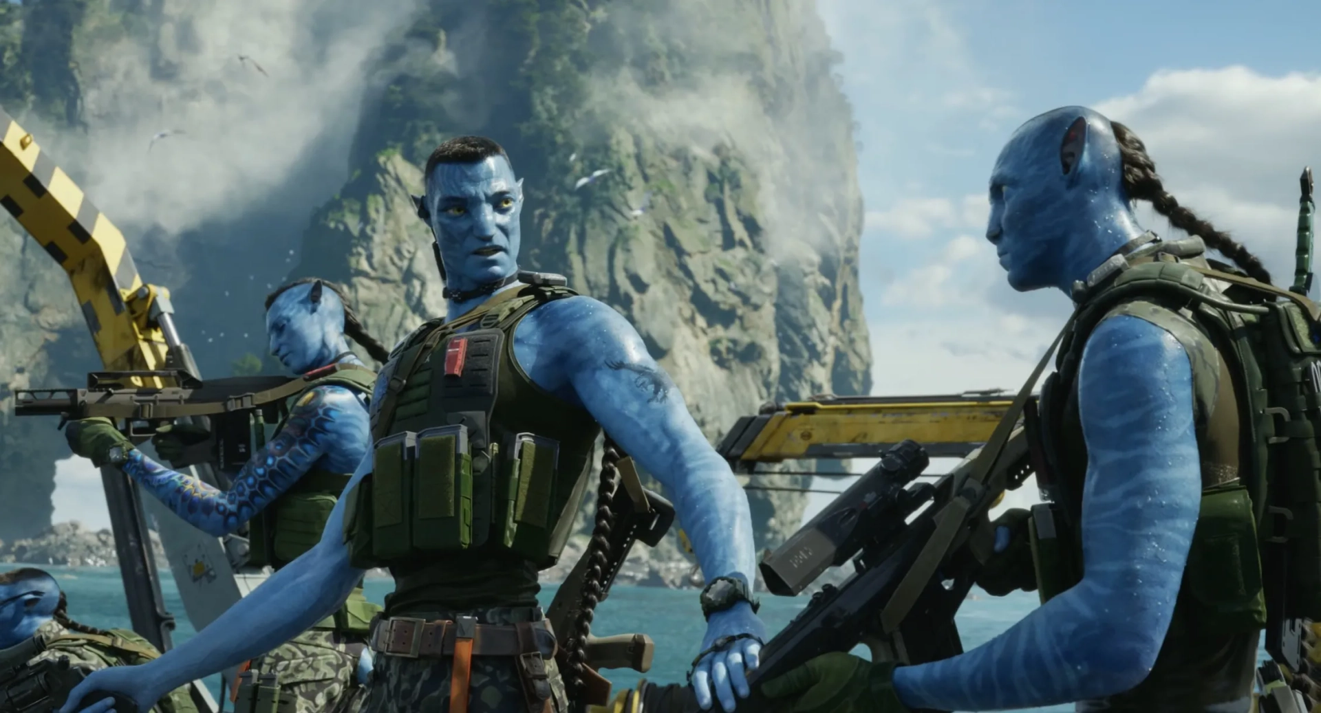 Stephen Lang, Matt Gerald, and Alicia Vela-Bailey in Avatar: The Way of Water (2022)