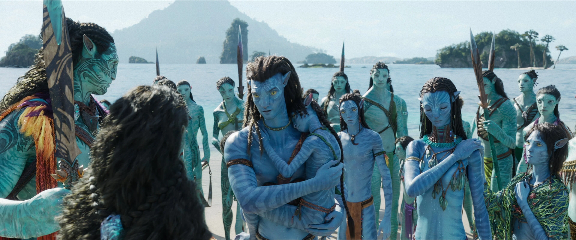 Sigourney Weaver, Kate Winslet, Cliff Curtis, Zoe Saldana, Sam Worthington, and Britain Dalton in Avatar: The Way of Water (2022)