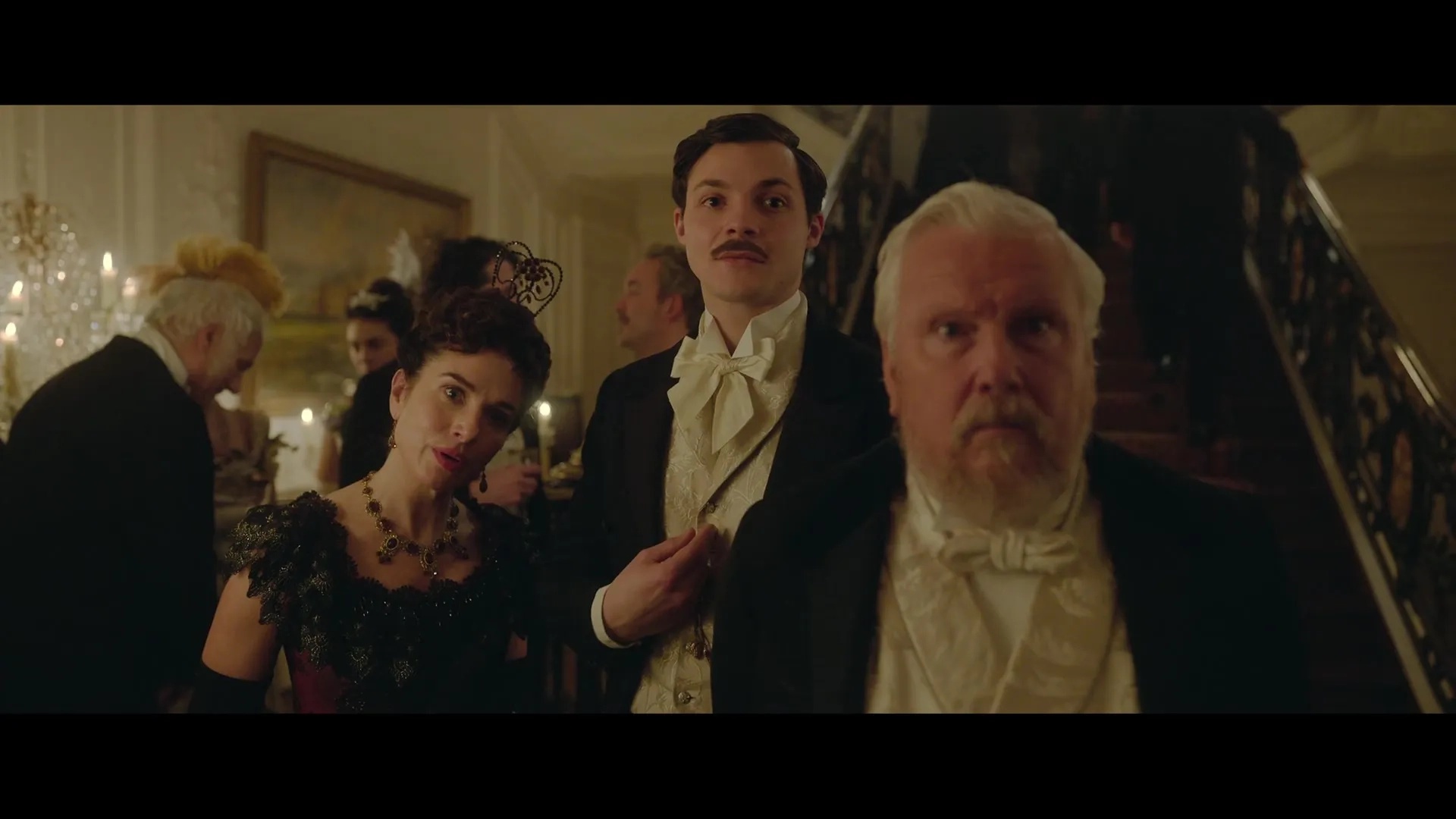 David Westhead, Gabriel Tierney, and Róisín Monaghan in Enola Holmes 2 (2022)