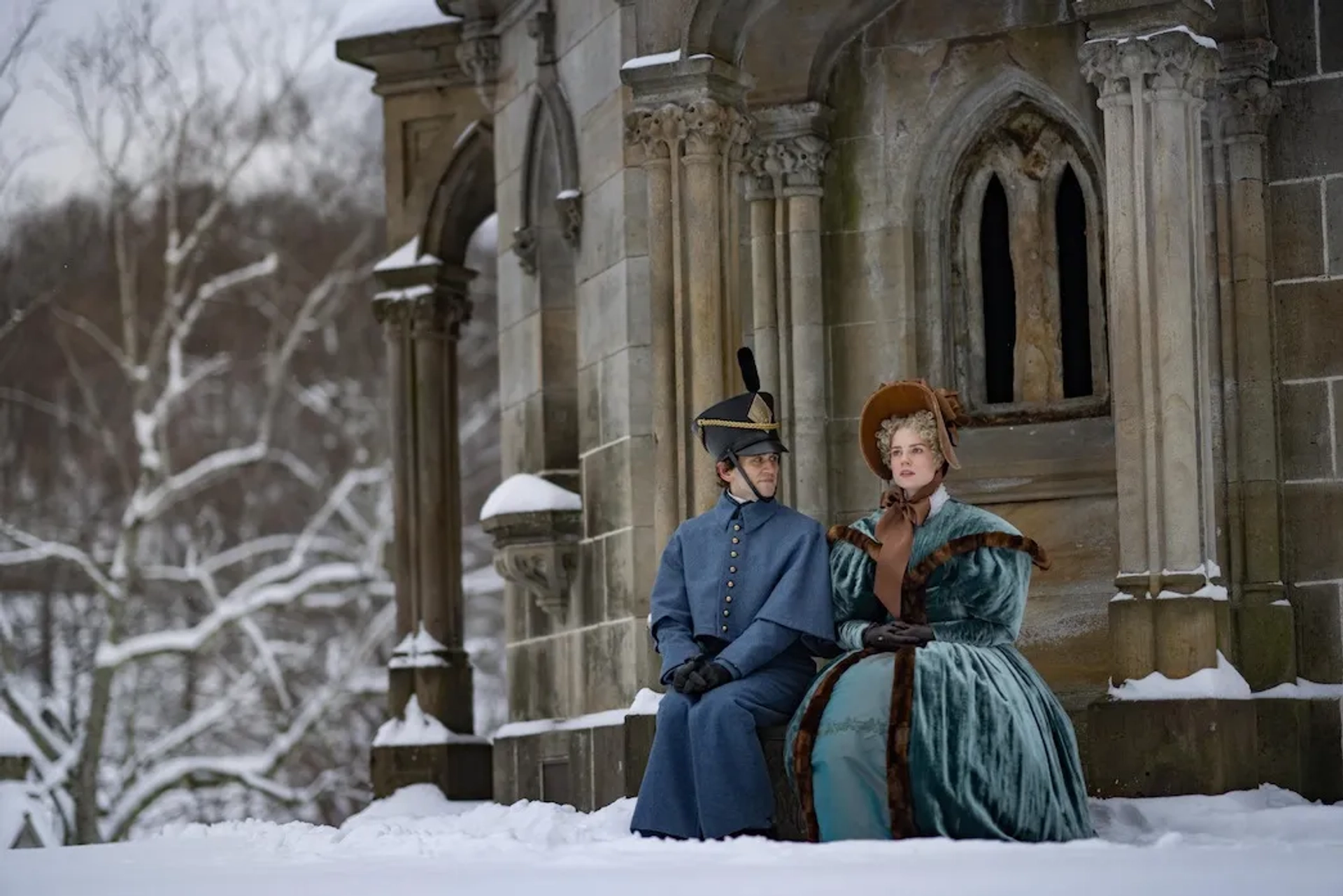 Harry Melling and Lucy Boynton in The Pale Blue Eye (2022)