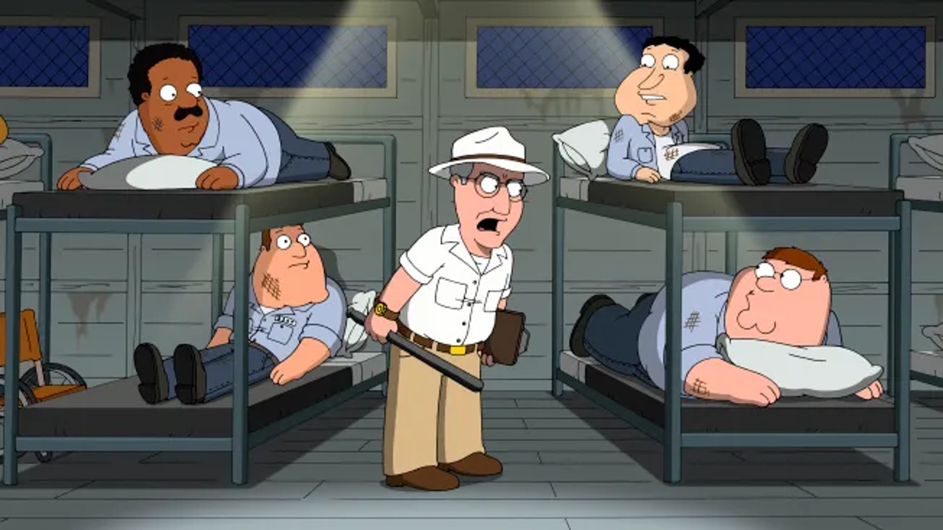 Bob Gunton, Seth MacFarlane, Patrick Warburton, and Mike Henry in Family Guy (1999)