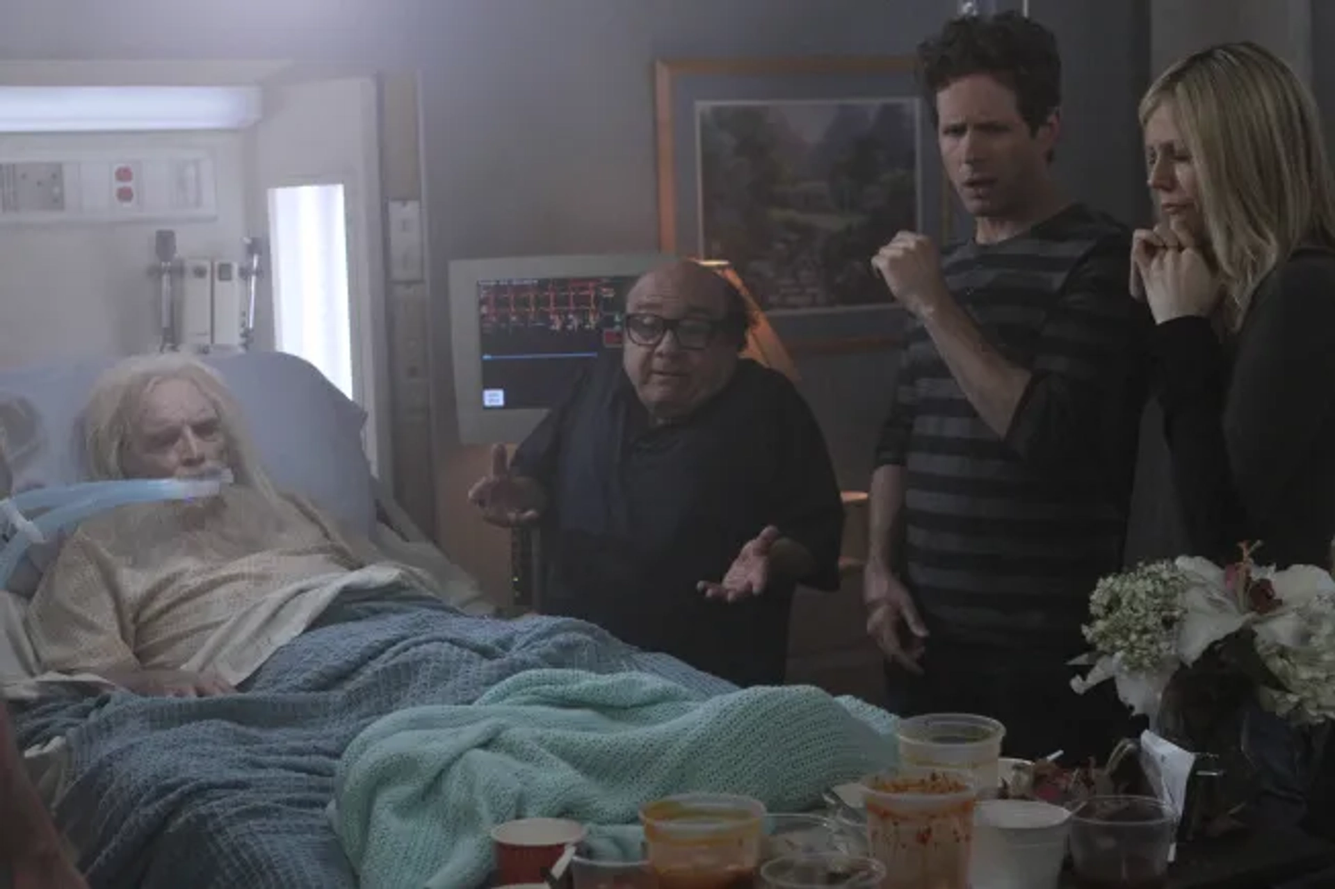 Danny DeVito, Tom Bower, Kaitlin Olson, and Glenn Howerton in It's Always Sunny in Philadelphia (2005)