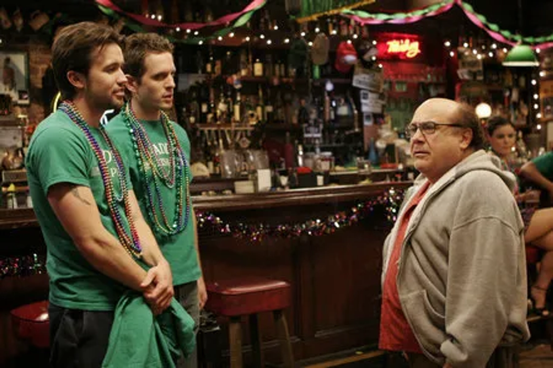 Danny DeVito, Rob McElhenney, and Glenn Howerton in It's Always Sunny in Philadelphia (2005)