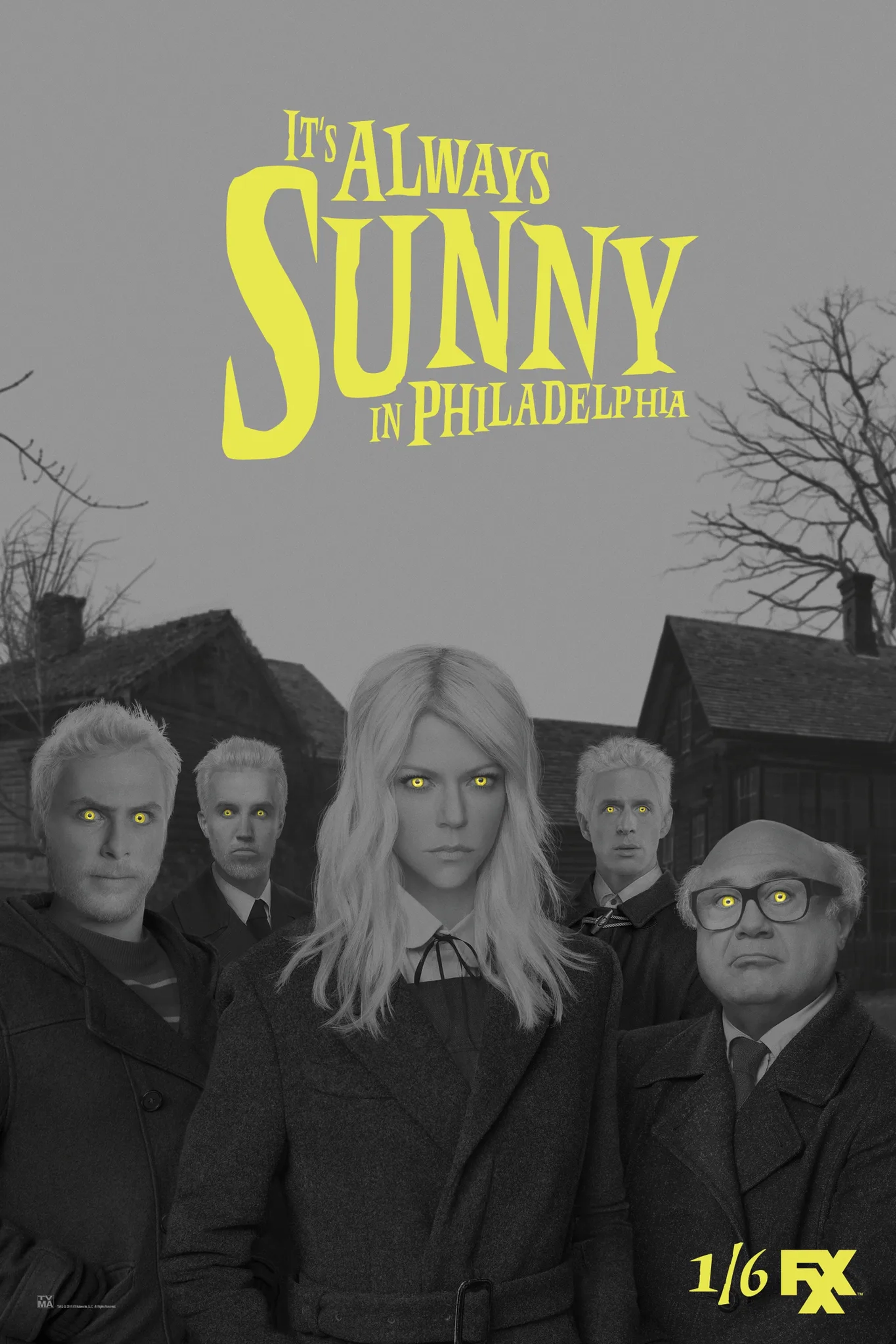 Danny DeVito, Charlie Day, Rob McElhenney, Kaitlin Olson, and Glenn Howerton in It's Always Sunny in Philadelphia (2005)