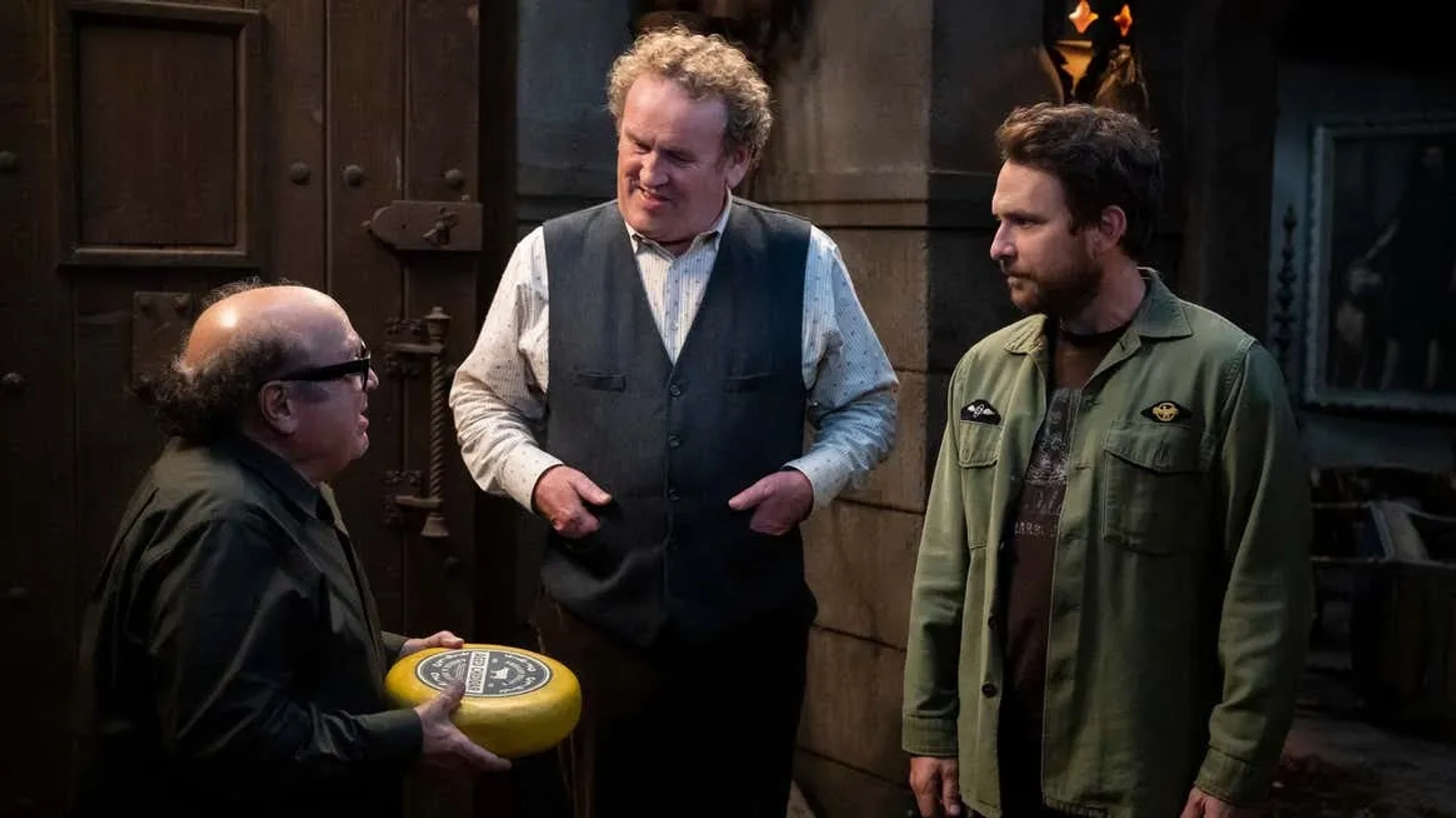 Danny DeVito, Colm Meaney, and Charlie Day in It's Always Sunny in Philadelphia (2005)