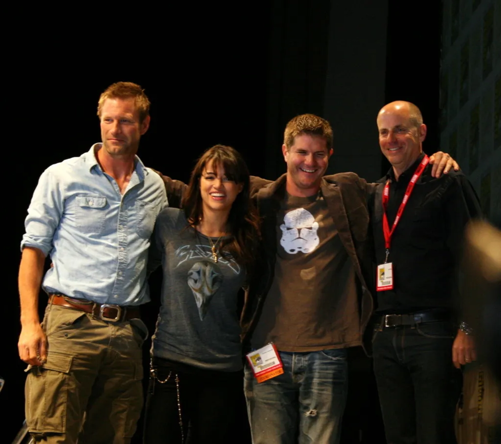 Aaron Eckhart and Michelle Rodriguez at an event for Battle Los Angeles (2011)