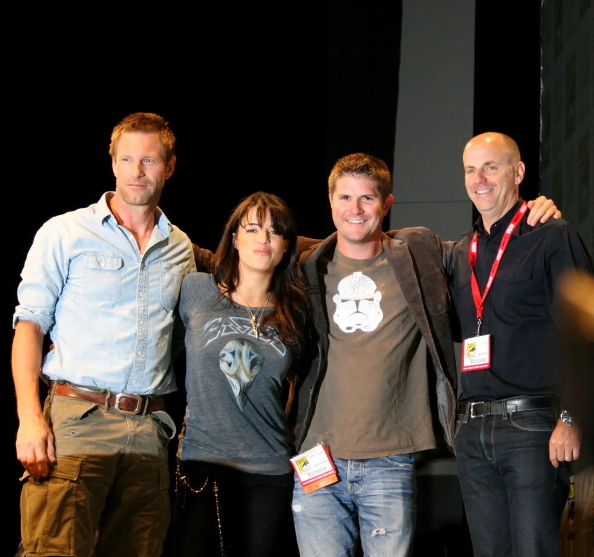 Aaron Eckhart and Michelle Rodriguez at an event for Battle Los Angeles (2011)