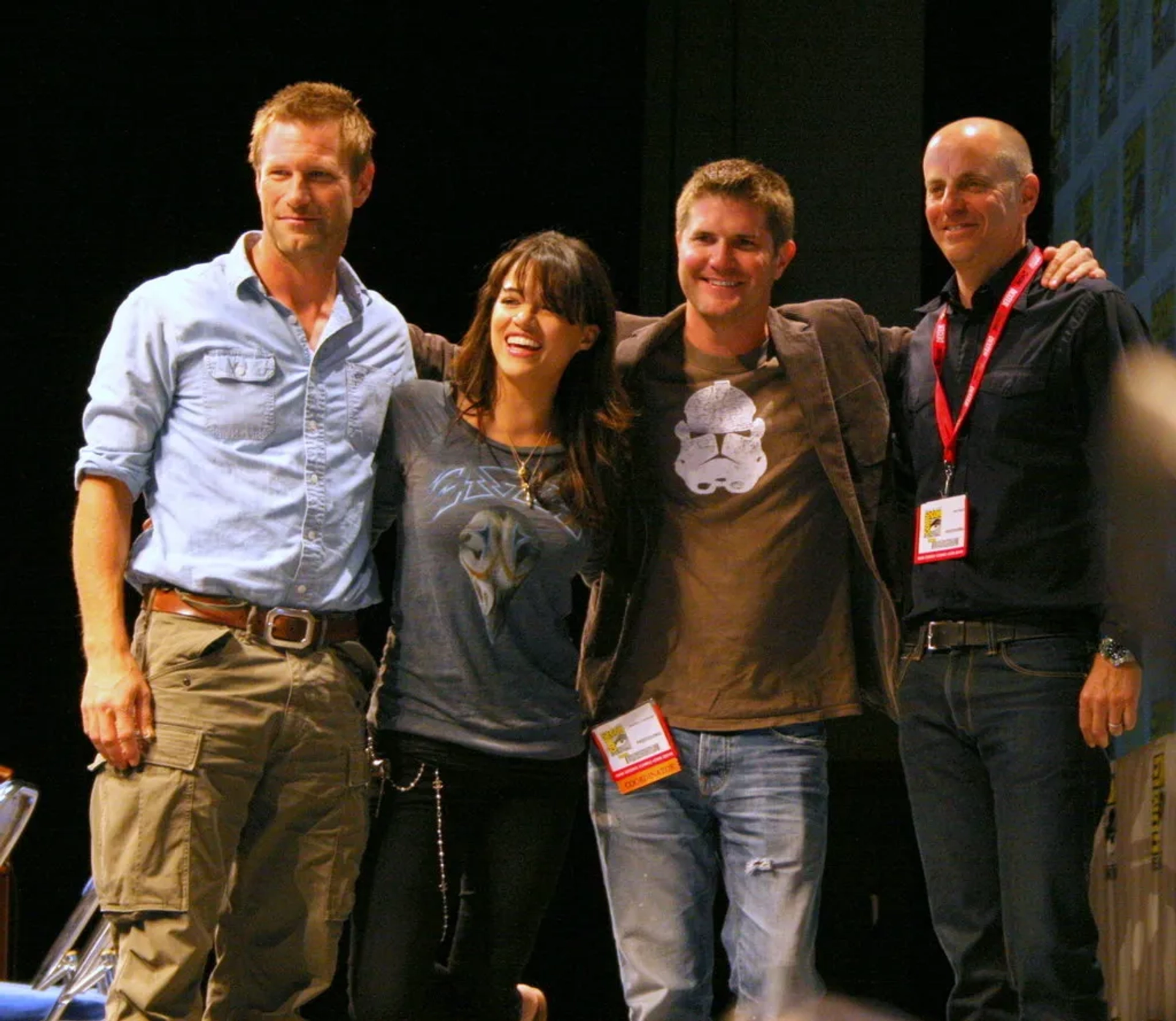 Aaron Eckhart and Michelle Rodriguez at an event for Battle Los Angeles (2011)