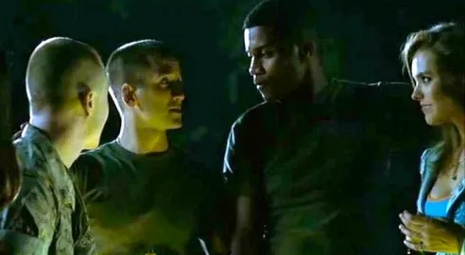 Susie Abromeit, Cory Hardrict, and Will Rothhaar in "Battle Los Angeles."