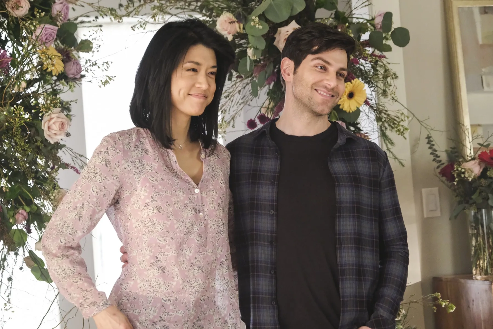 Grace Park and David Giuntoli in A Million Little Things: 'Til Death Do Us Part (2020)