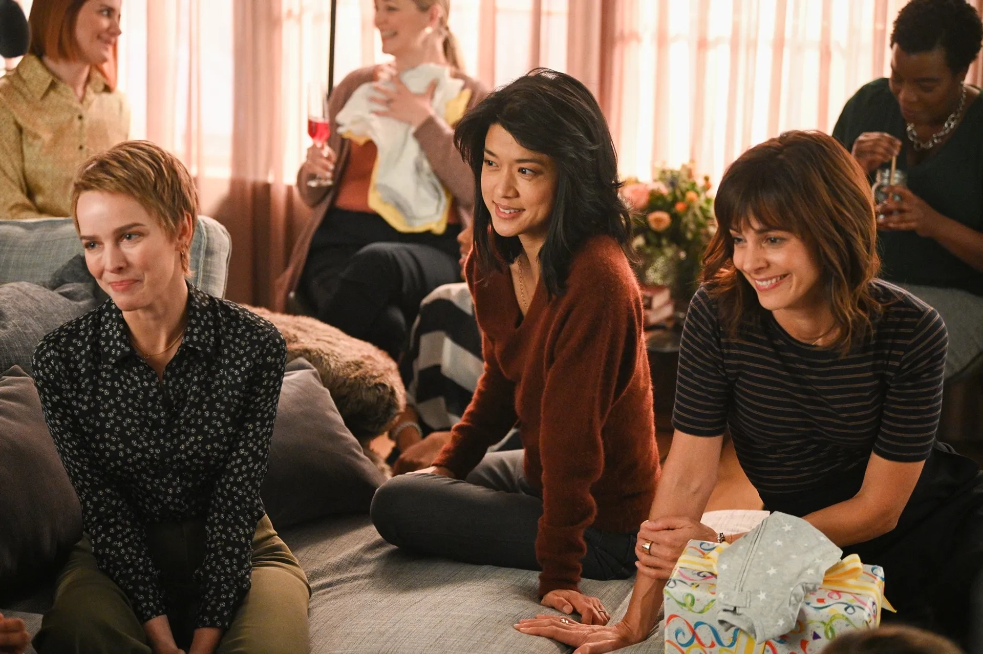 Grace Park, Stephanie Szostak, and Allison Miller in A Million Little Things: Mothers and Daughters (2020)