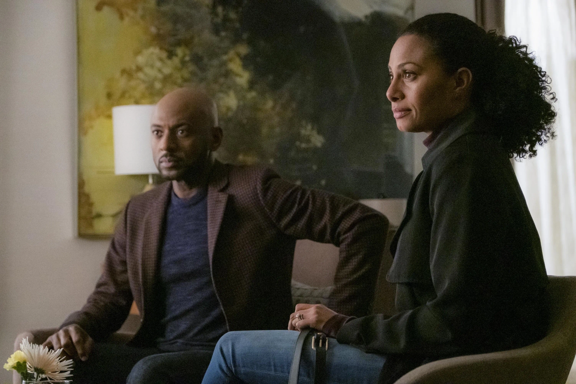 Romany Malco and Christina Moses in A Million Little Things: Change of Plans (2020)