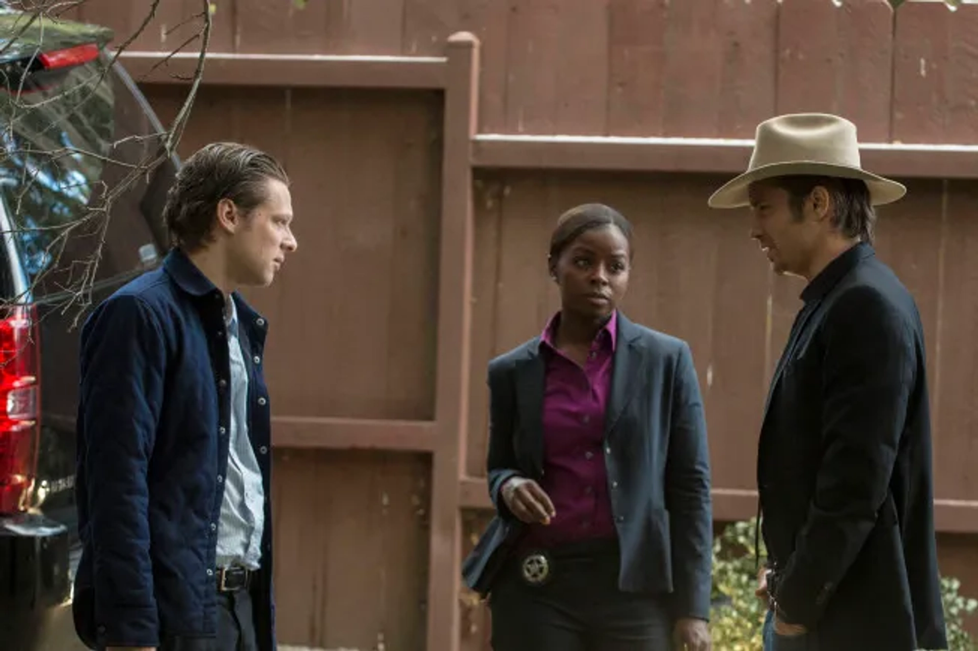 Timothy Olyphant, Jacob Pitts, and Erica Tazel in Justified (2010)