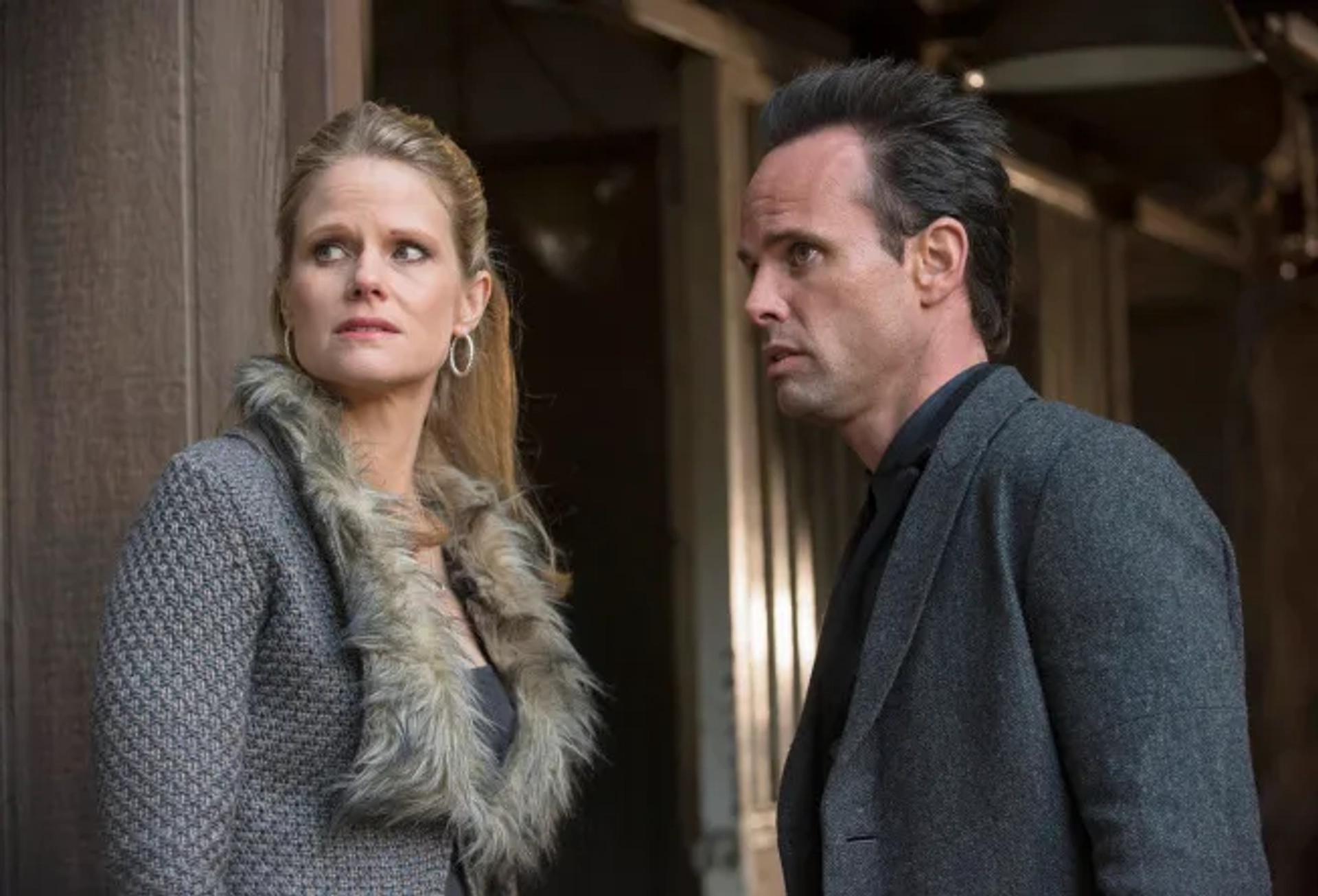 Joelle Carter and Walton Goggins in Justified (2010)