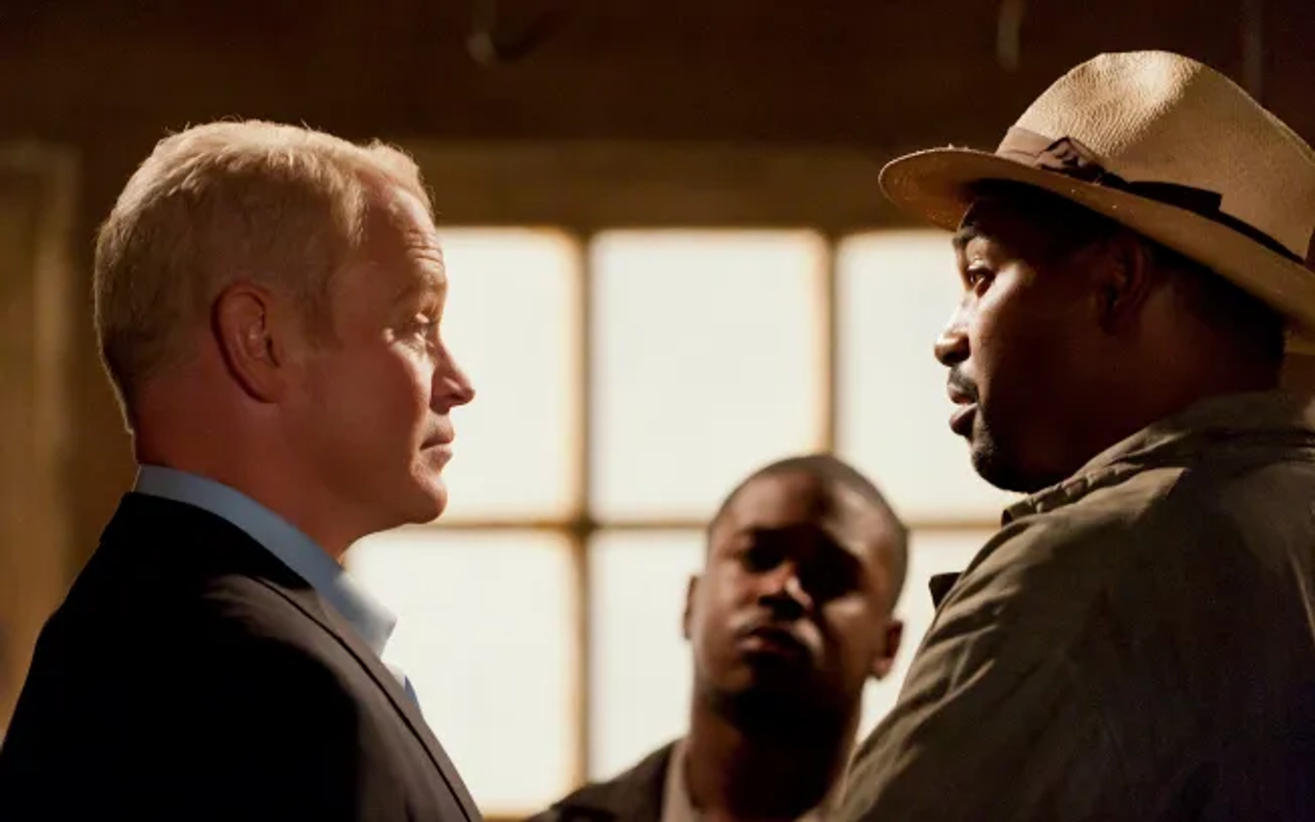 Neal McDonough and Mykelti Williamson in Justified (2010)