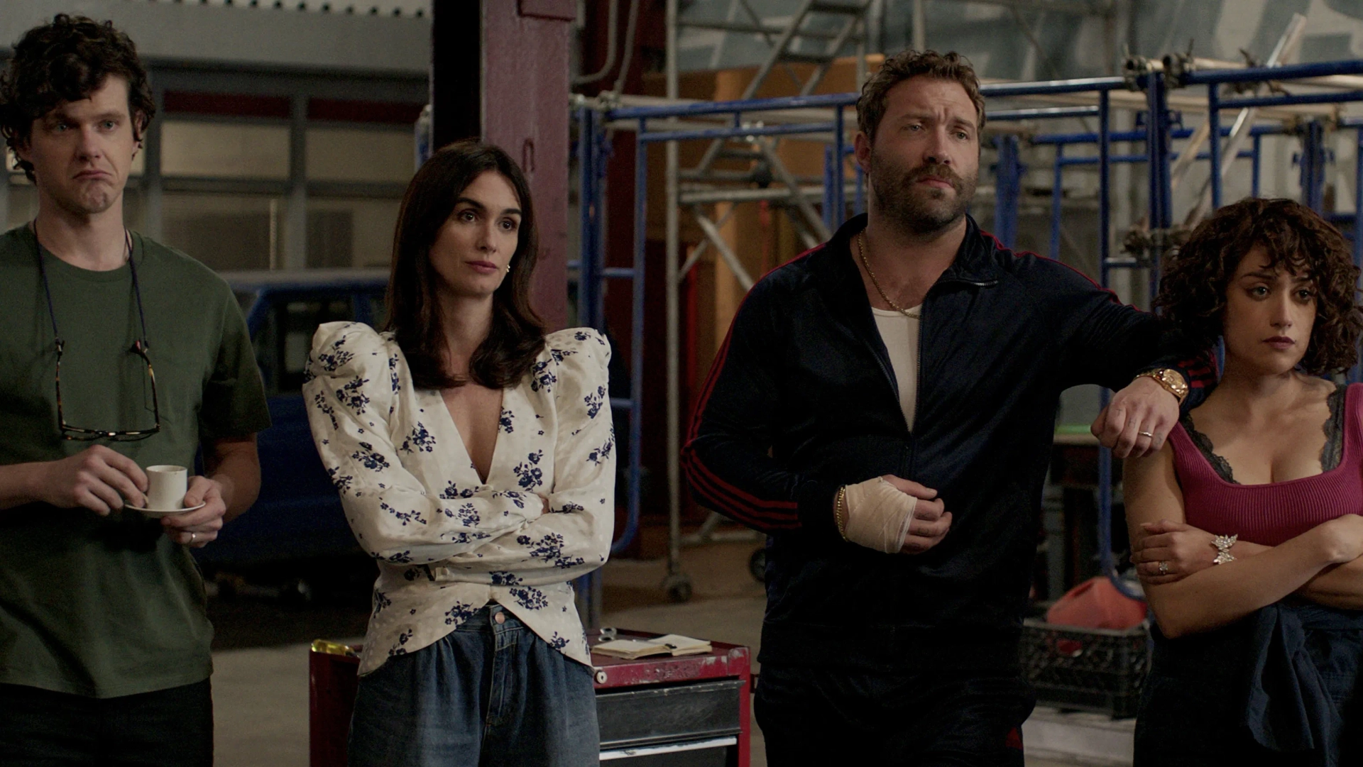 Paz Vega, Jai Courtney, Rosaline Elbay, and Peter Mark Kendall in Kaleidoscope (2023)