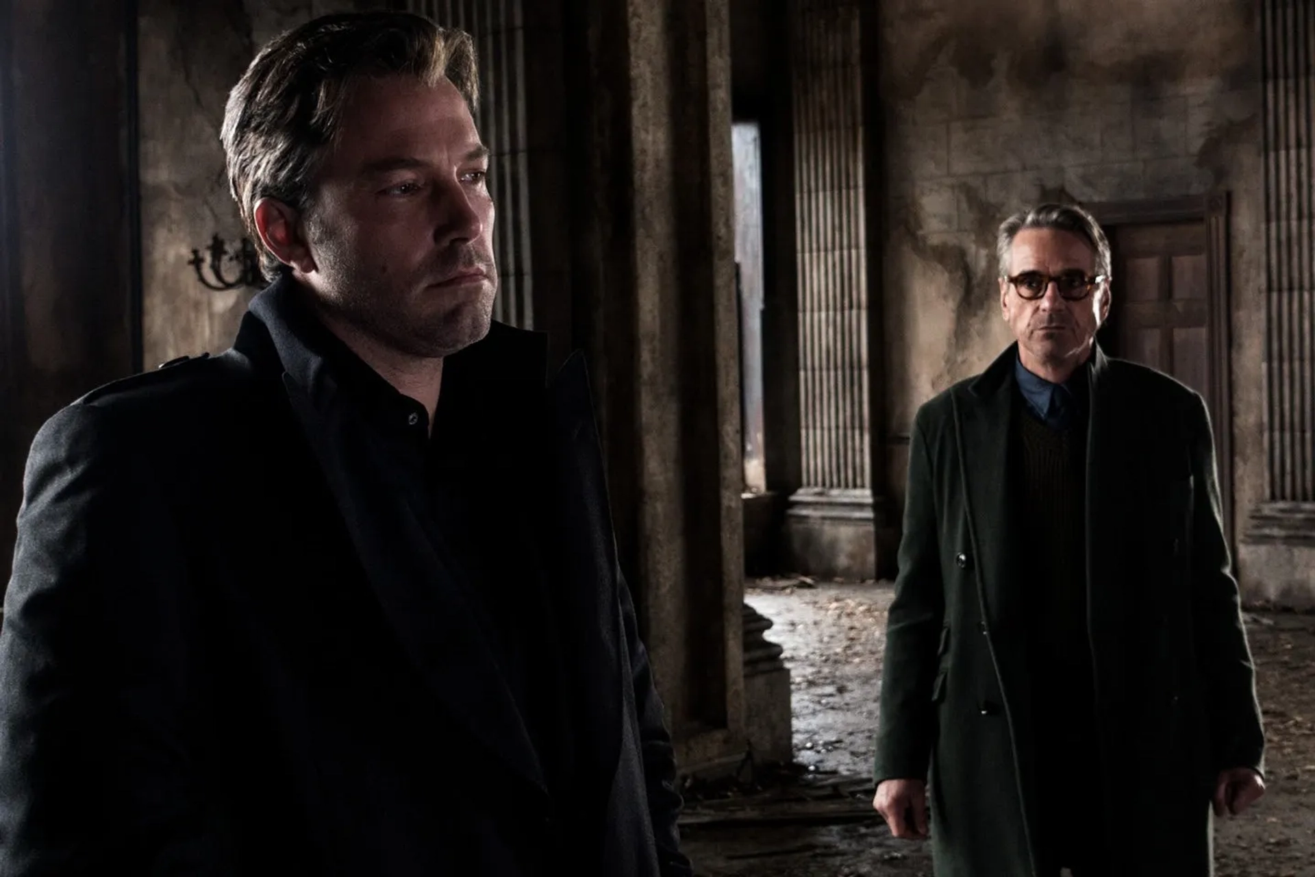 Ben Affleck and Jeremy Irons in Batman v Superman: Dawn of Justice (2016)