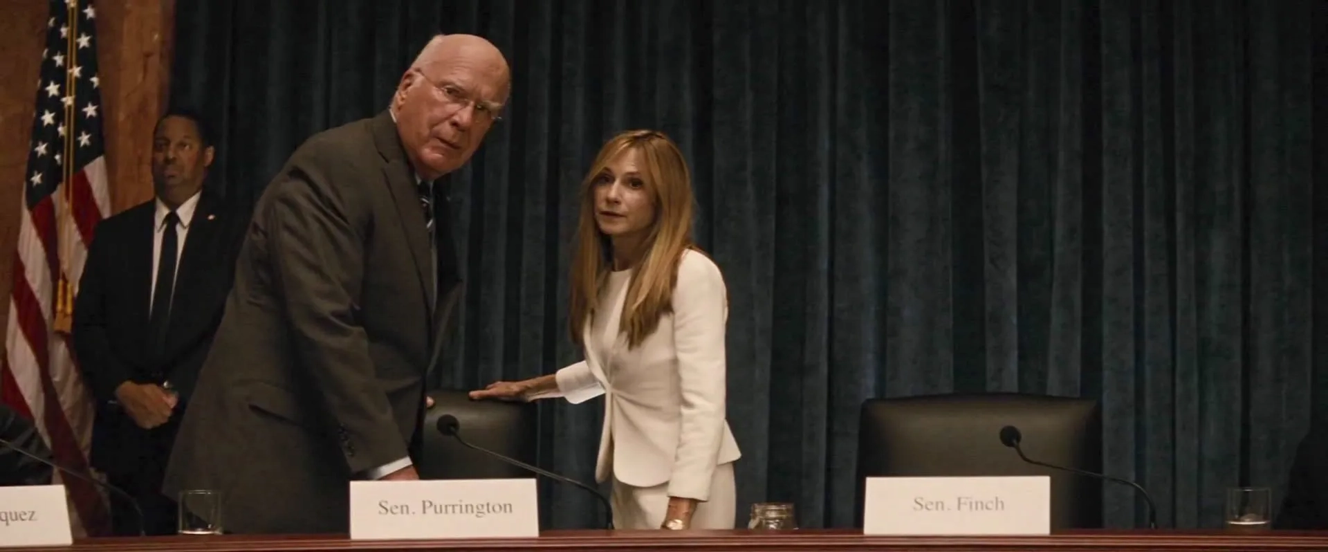 Holly Hunter and Patrick Leahy in Batman v Superman: Dawn of Justice (2016)