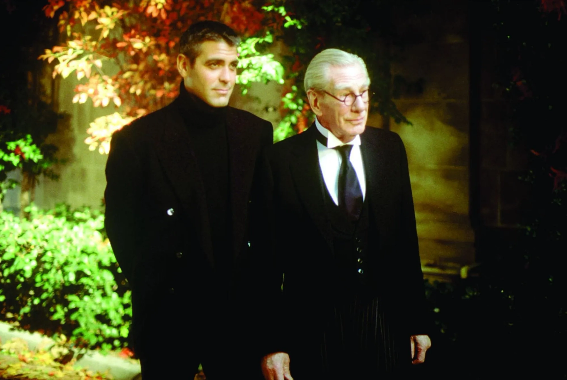 George Clooney and Michael Gough in Batman & Robin (1997)