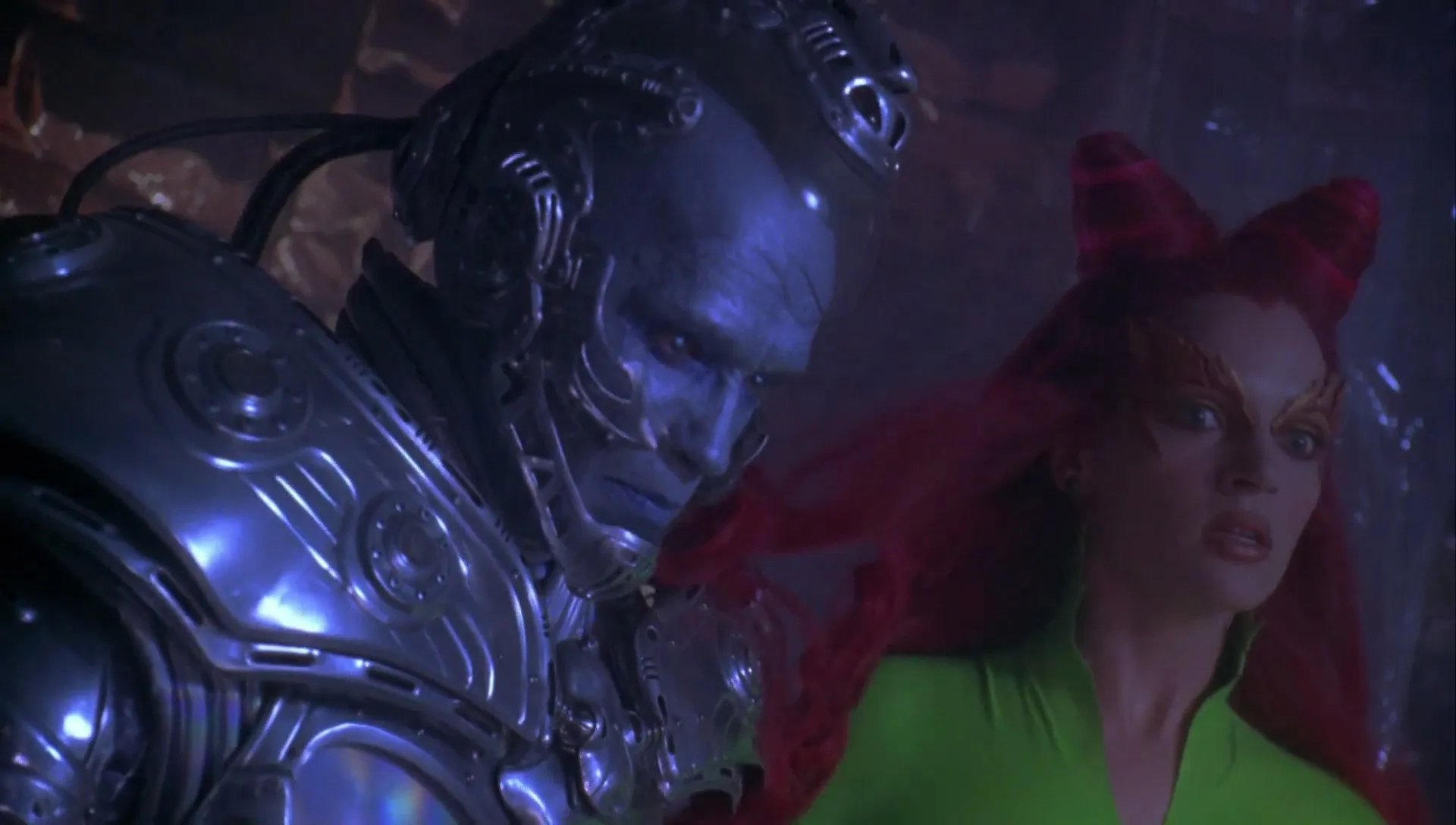 Arnold Schwarzenegger and Uma Thurman in Batman & Robin (1997)