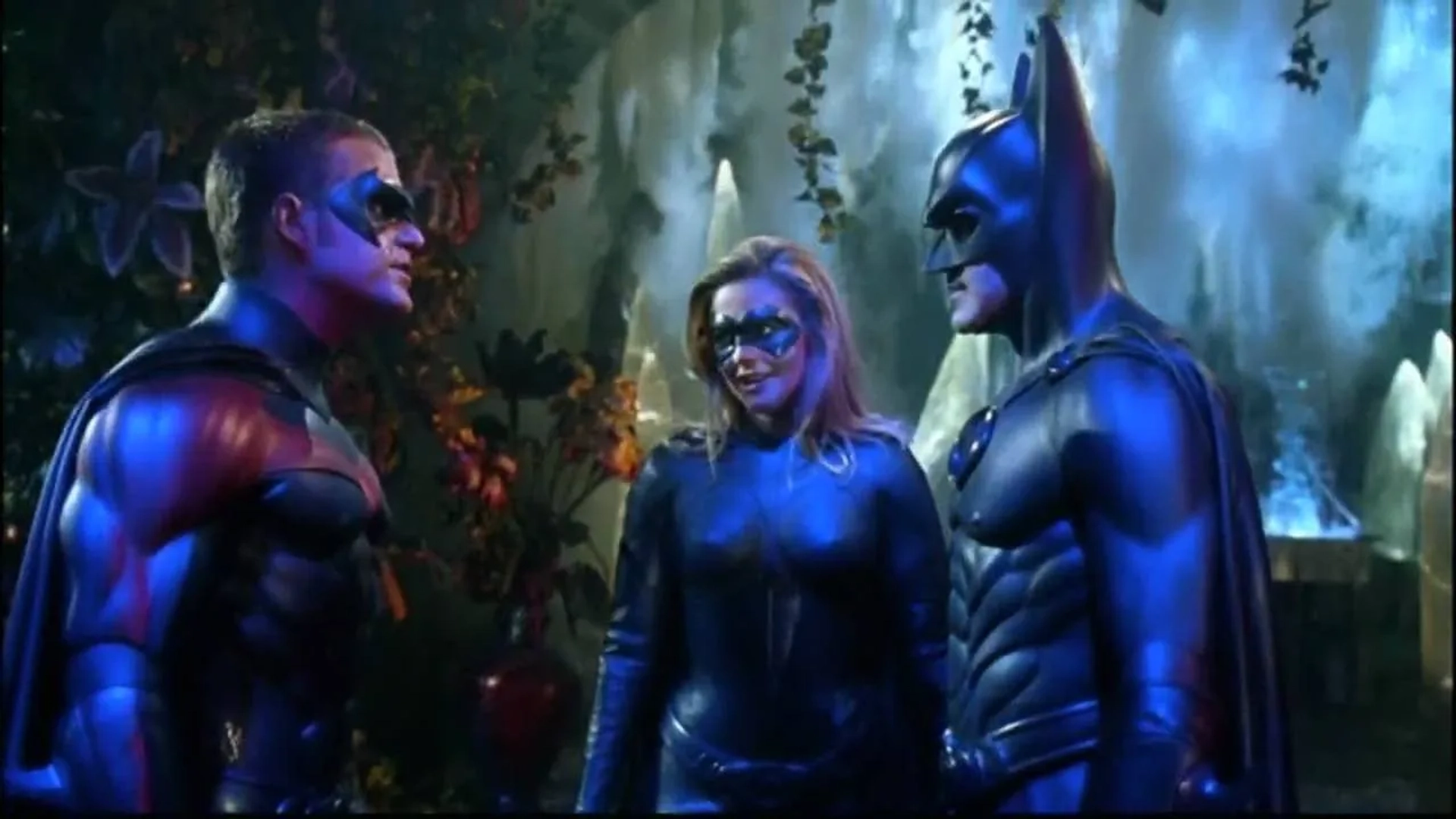 George Clooney, Alicia Silverstone, and Chris O'Donnell in Batman & Robin (1997)