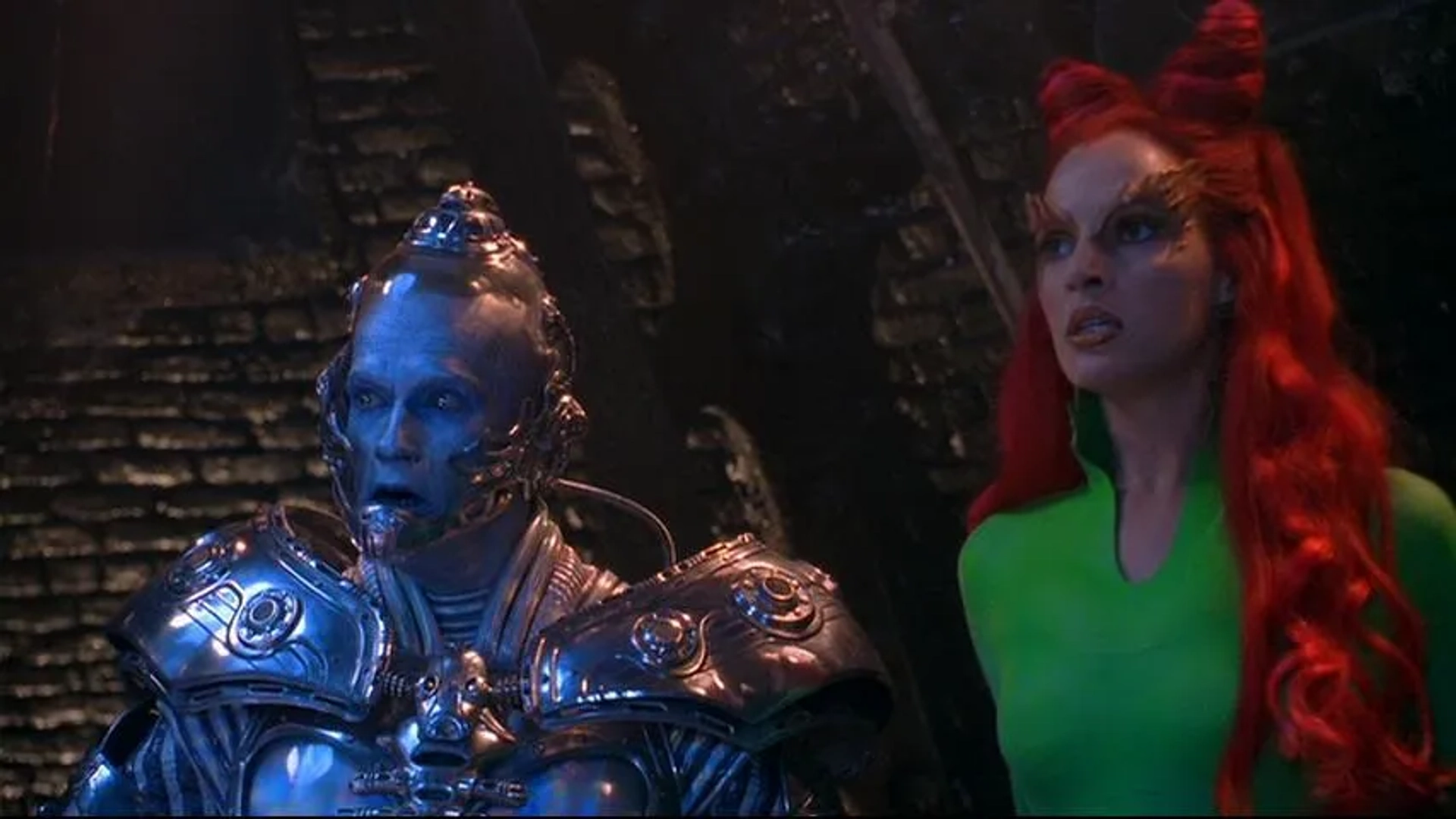 Arnold Schwarzenegger and Uma Thurman in Batman & Robin (1997)