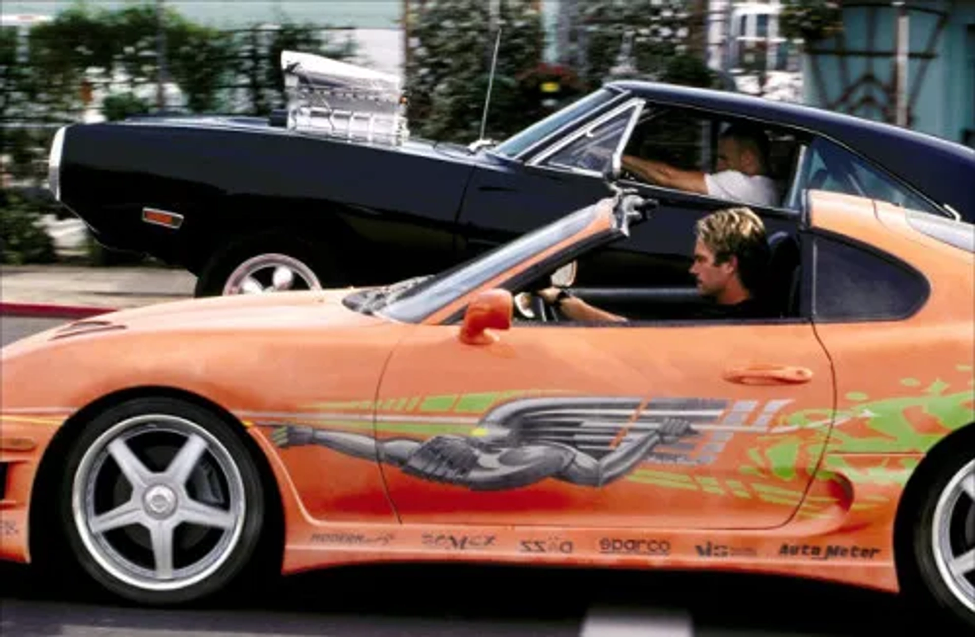 Vin Diesel and Paul Walker in The Fast and the Furious (2001)