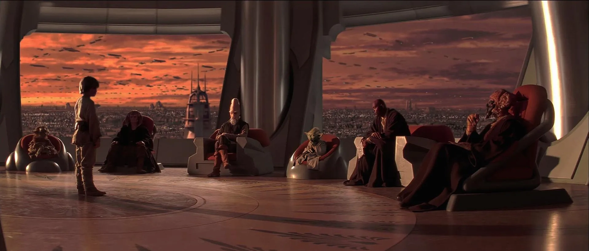 Samuel L. Jackson, Frank Oz, Jake Lloyd, Khan Bonfils, Silas Carson, Phil Eason, and Alan Ruscoe in Star Wars: Episode I - The Phantom Menace (1999)