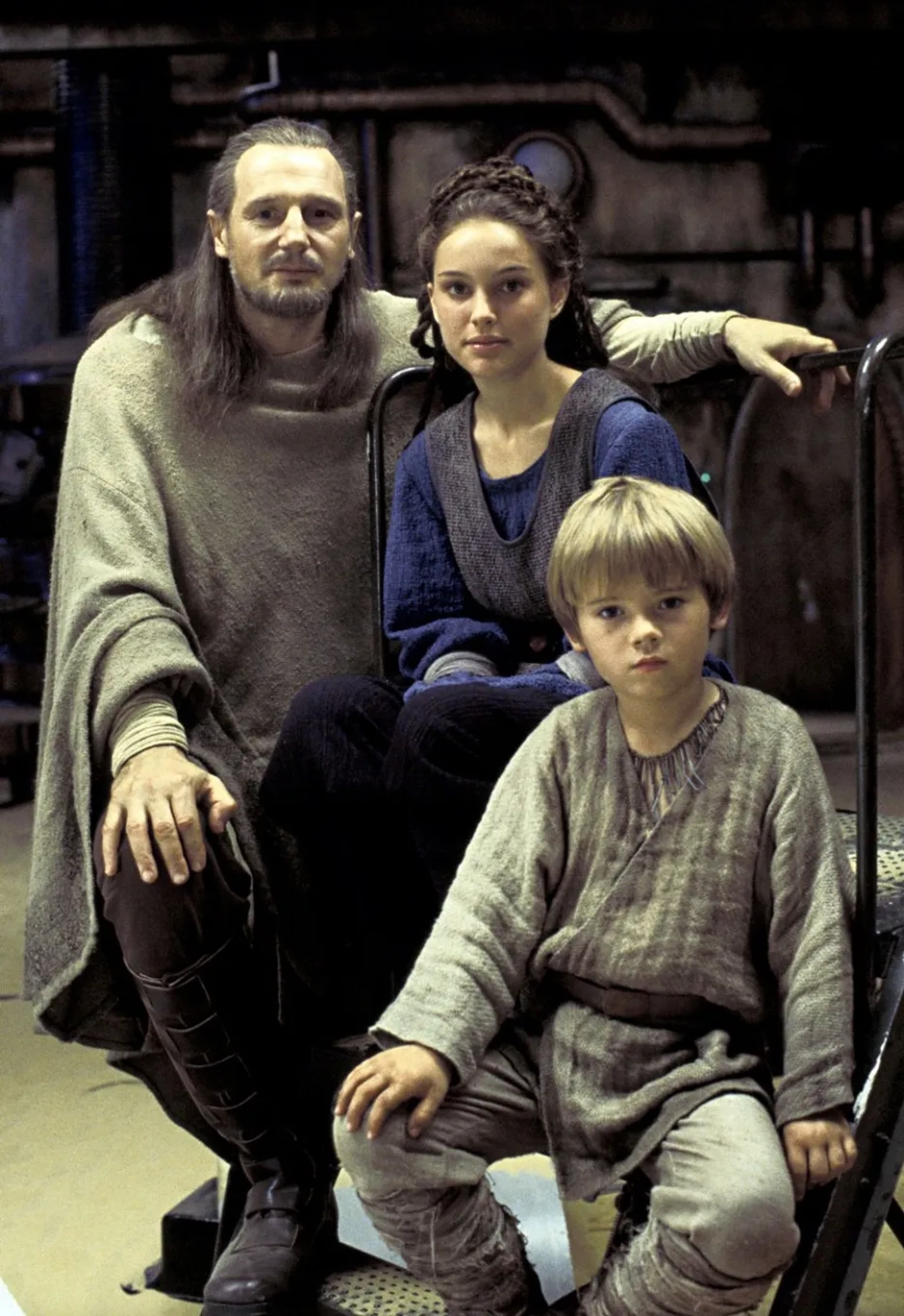 Natalie Portman, Liam Neeson, and Jake Lloyd in Star Wars: Episode I - The Phantom Menace (1999)