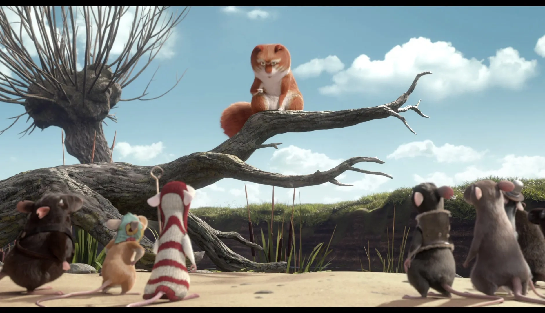 Ariyon Bakare, Hugh Laurie, David Tennant, Gemma Arterton, Joe Sugg, and Julie Atherton in The Amazing Maurice (2022)