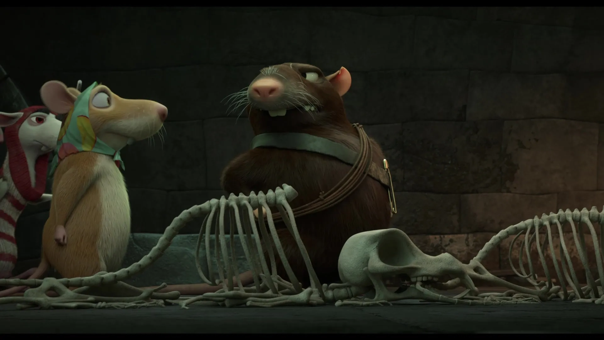 Ariyon Bakare, David Tennant, and Gemma Arterton in The Amazing Maurice (2022)