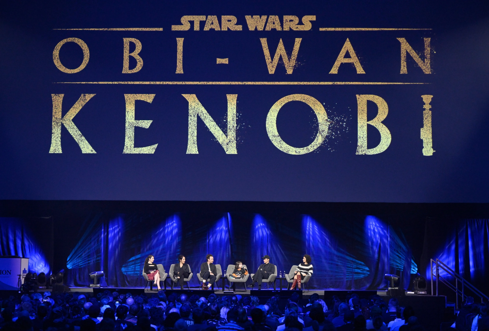 Ewan McGregor, Hayden Christensen, Indira Varma, Deborah Chow, Amy Ratcliffe, and Vivien Lyra Blair at an event for Star Wars Celebration LIVE! 2023 (2023)