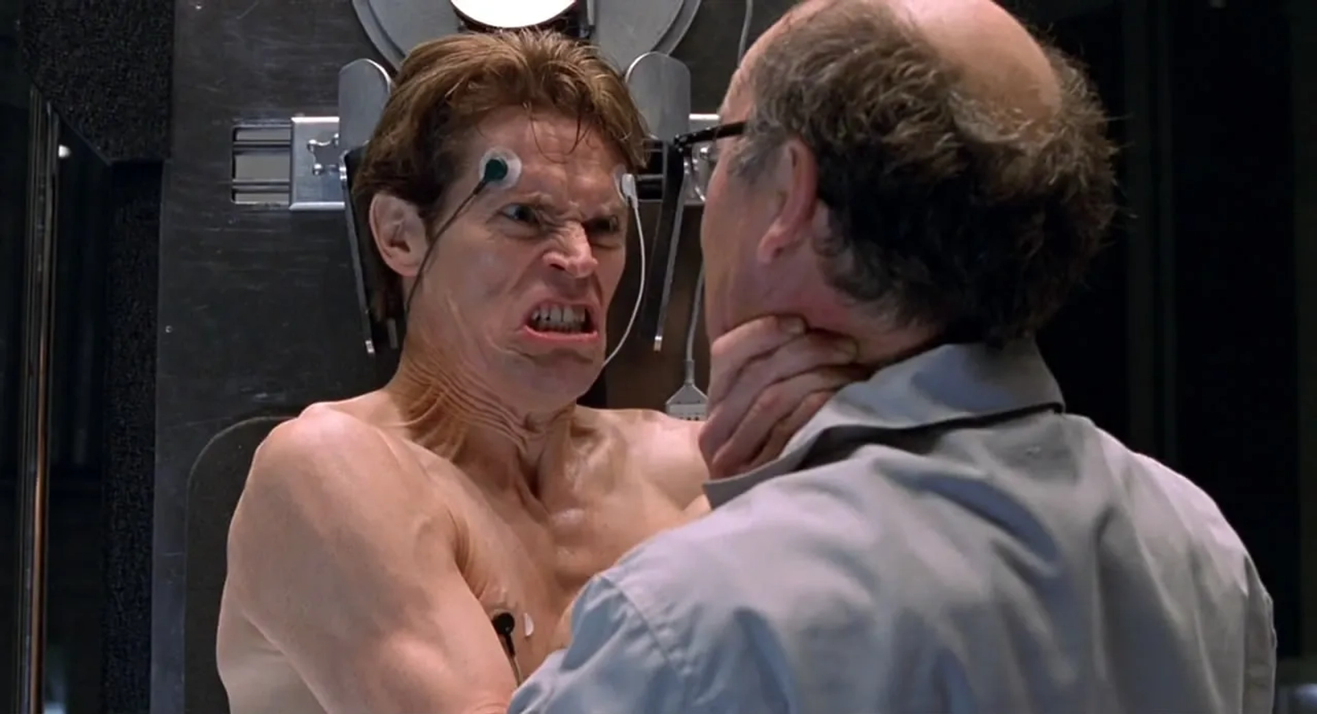 Willem Dafoe and Ron Perkins in Spider-Man (2002)