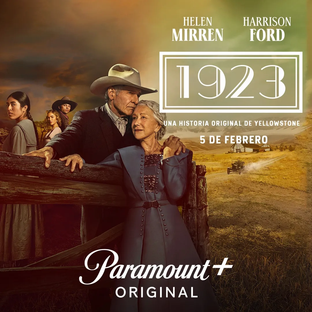 Harrison Ford, Helen Mirren, Aminah Nieves, Darren Mann, and Julia Schlaepfer in 1923 (2022)
