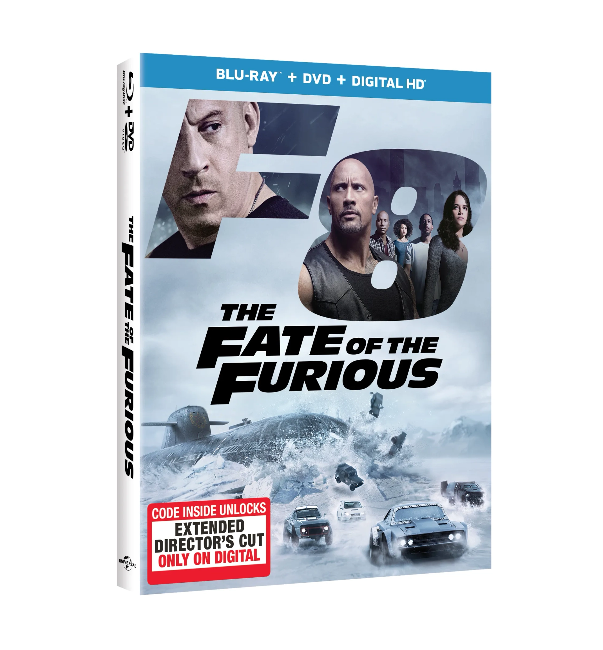 Vin Diesel, Dwayne Johnson, Ludacris, Michelle Rodriguez, Tyrese Gibson, and Nathalie Emmanuel in The Fate of the Furious (2017)