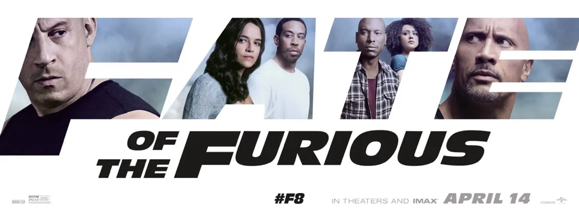 Vin Diesel, Dwayne Johnson, Ludacris, Michelle Rodriguez, Tyrese Gibson, and Nathalie Emmanuel in The Fate of the Furious (2017)